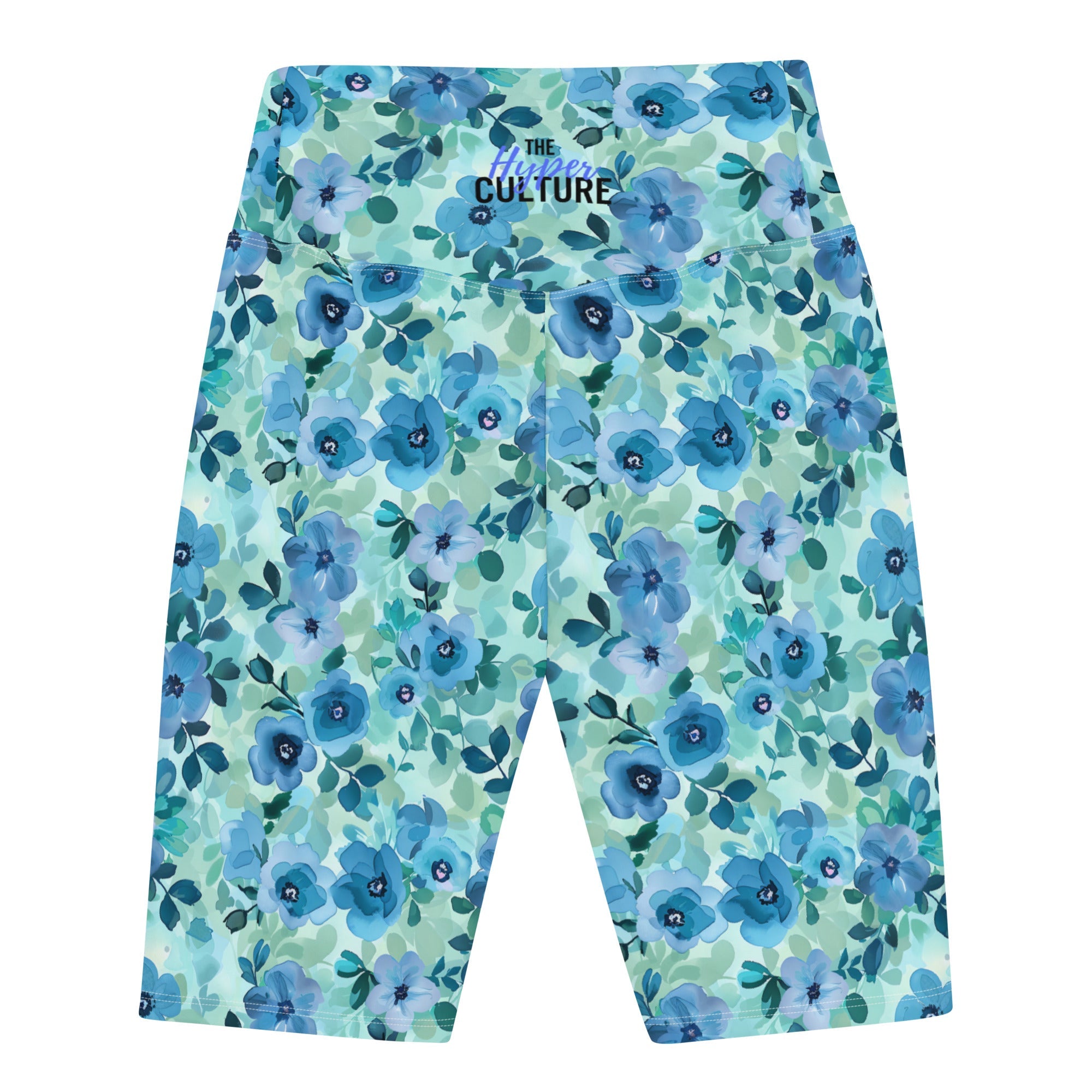 [Floral Bloom] Azure Meadow Biker Shorts