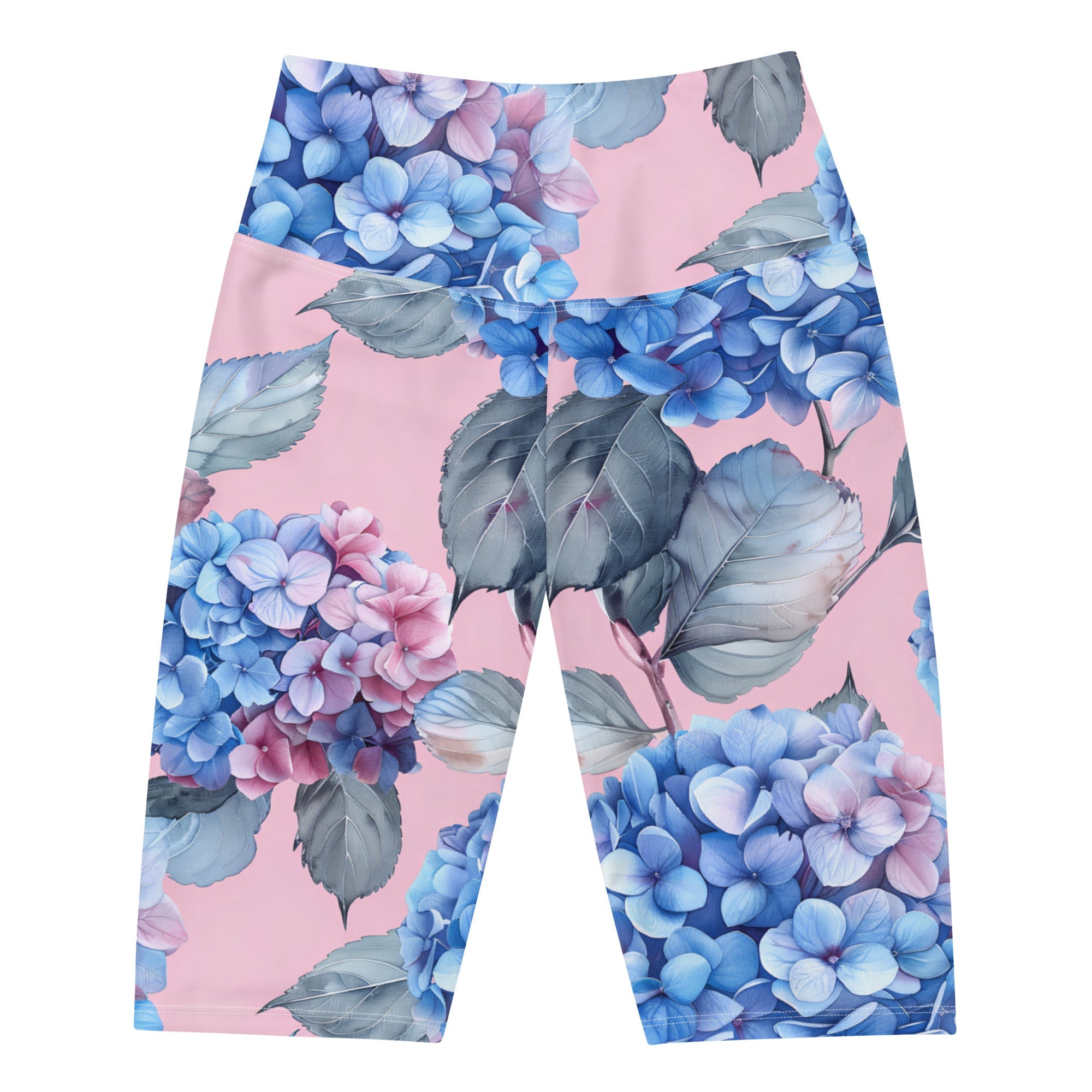 [Floral Bloom] Blushing Hydrangea Biker Shorts
