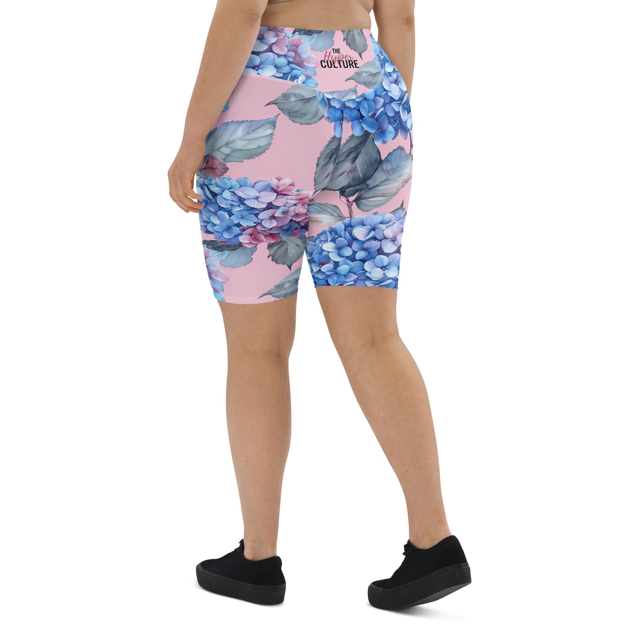 [Floral Bloom] Blushing Hydrangea Biker Shorts