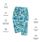 [Floral Bloom] Azure Meadow Biker Shorts