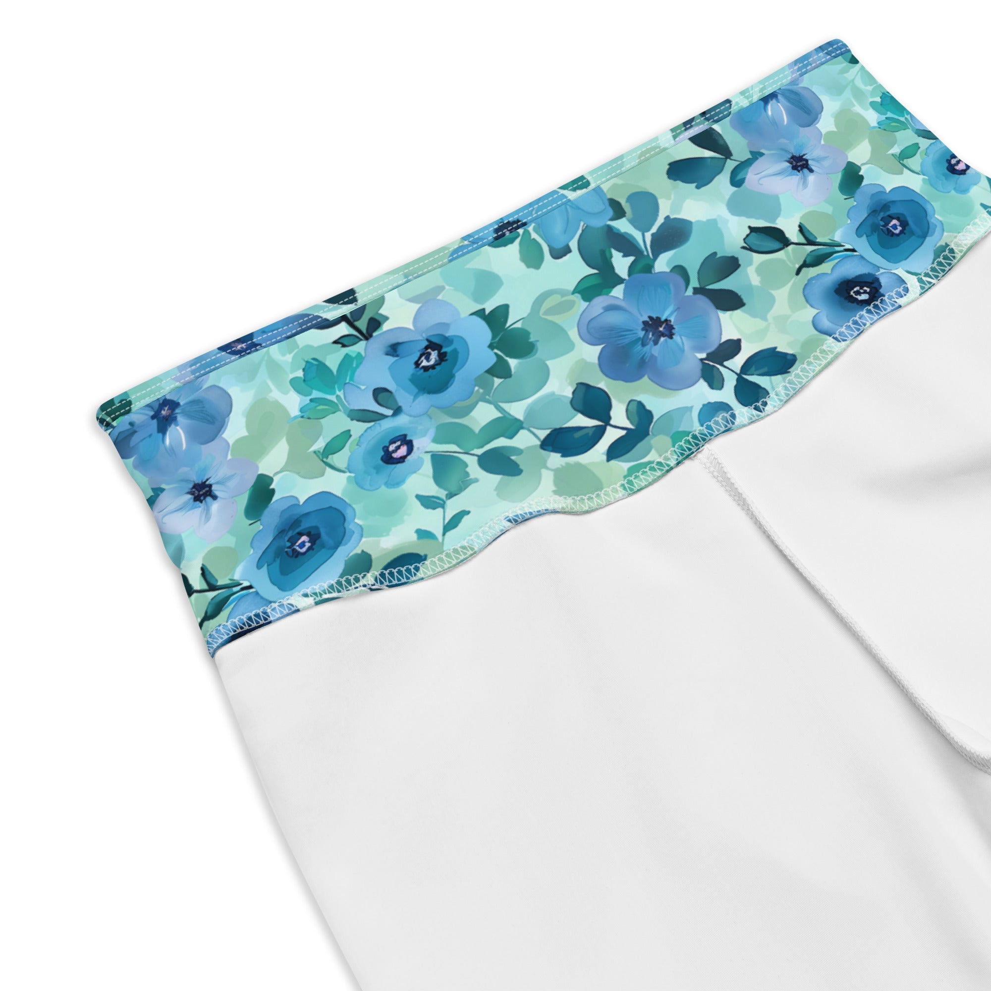 [Floral Bloom] Azure Meadow Biker Shorts