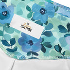 [Floral Bloom] Azure Meadow Biker Shorts