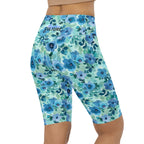 [Floral Bloom] Azure Meadow Biker Shorts