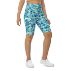 [Floral Bloom] Azure Meadow Biker Shorts