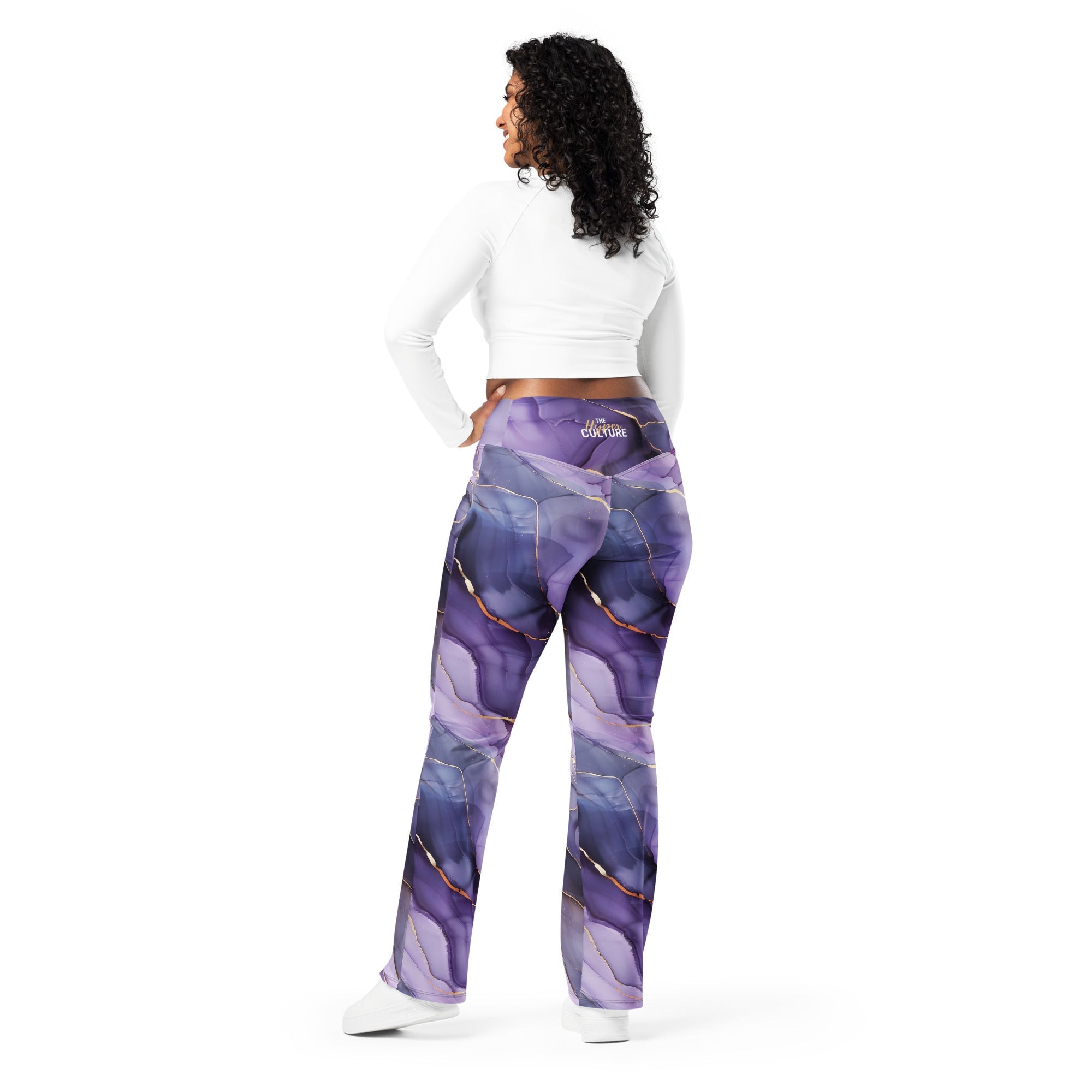 [Luxe Chic] Amethyst Gleam Flare Leggings