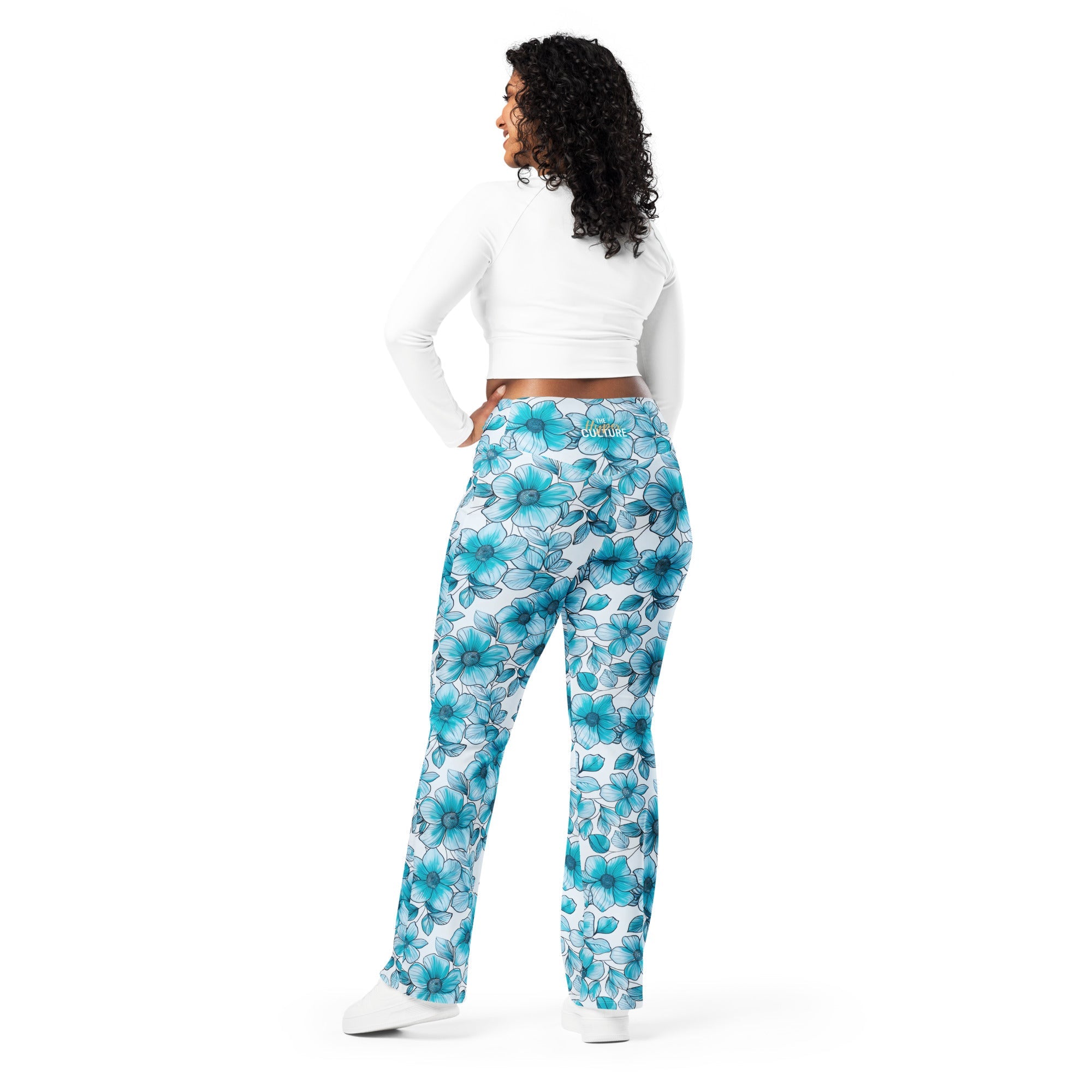 [Floral Bloom] Blue Mystique Flare leggings
