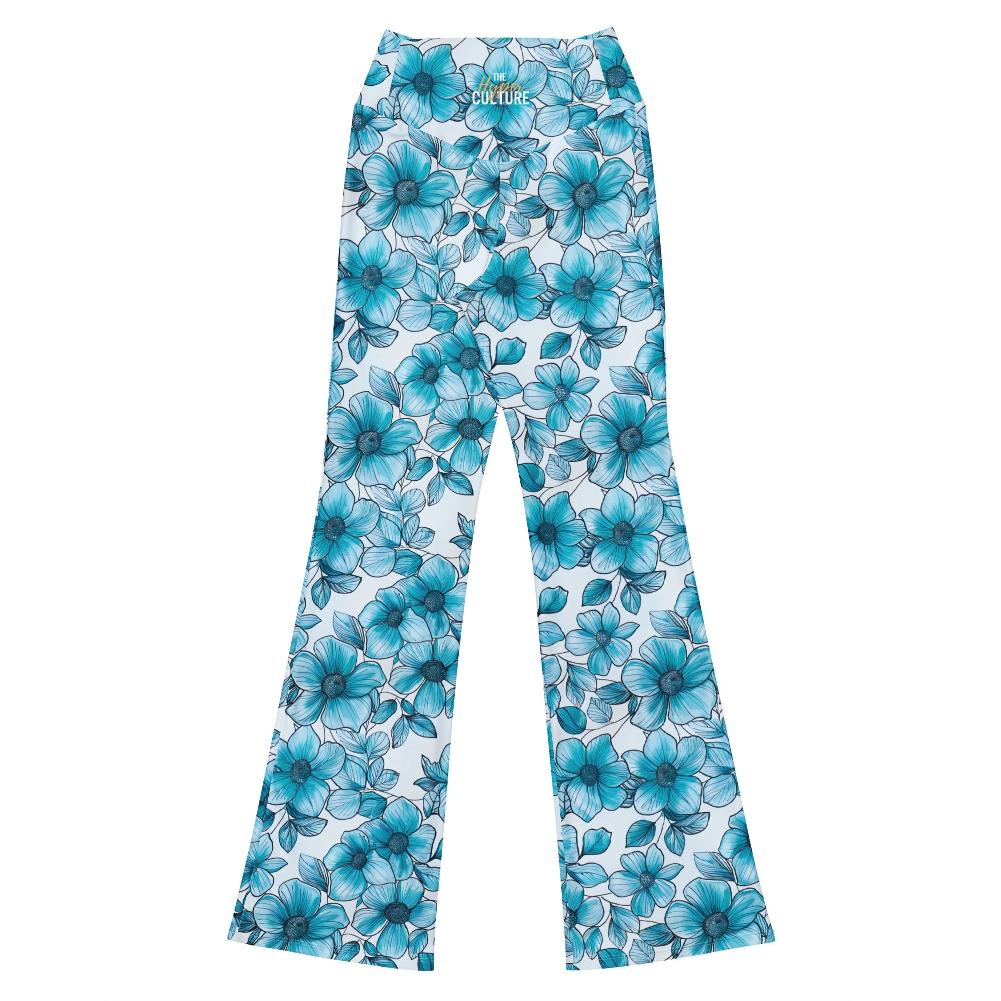 [Floral Bloom] Blue Mystique Flare leggings