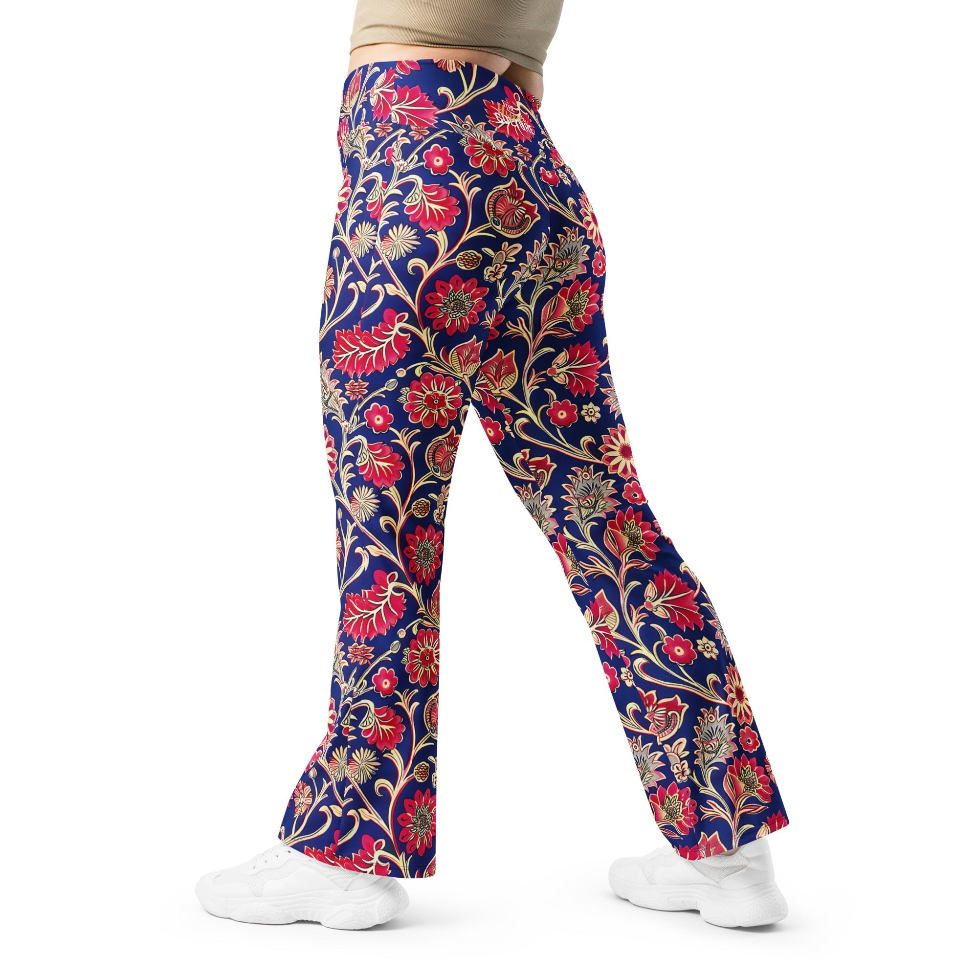 [Floral Bloom] Ruby Heritage Flare leggings