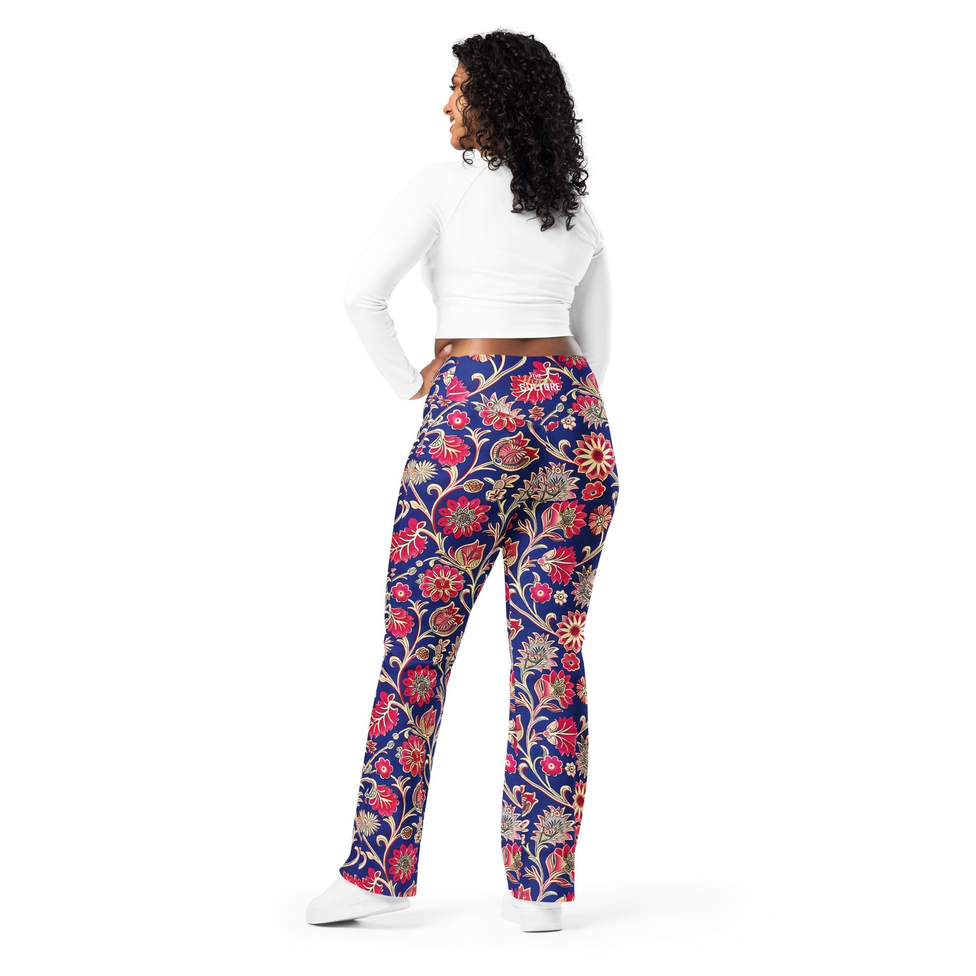 [Floral Bloom] Ruby Heritage Flare leggings