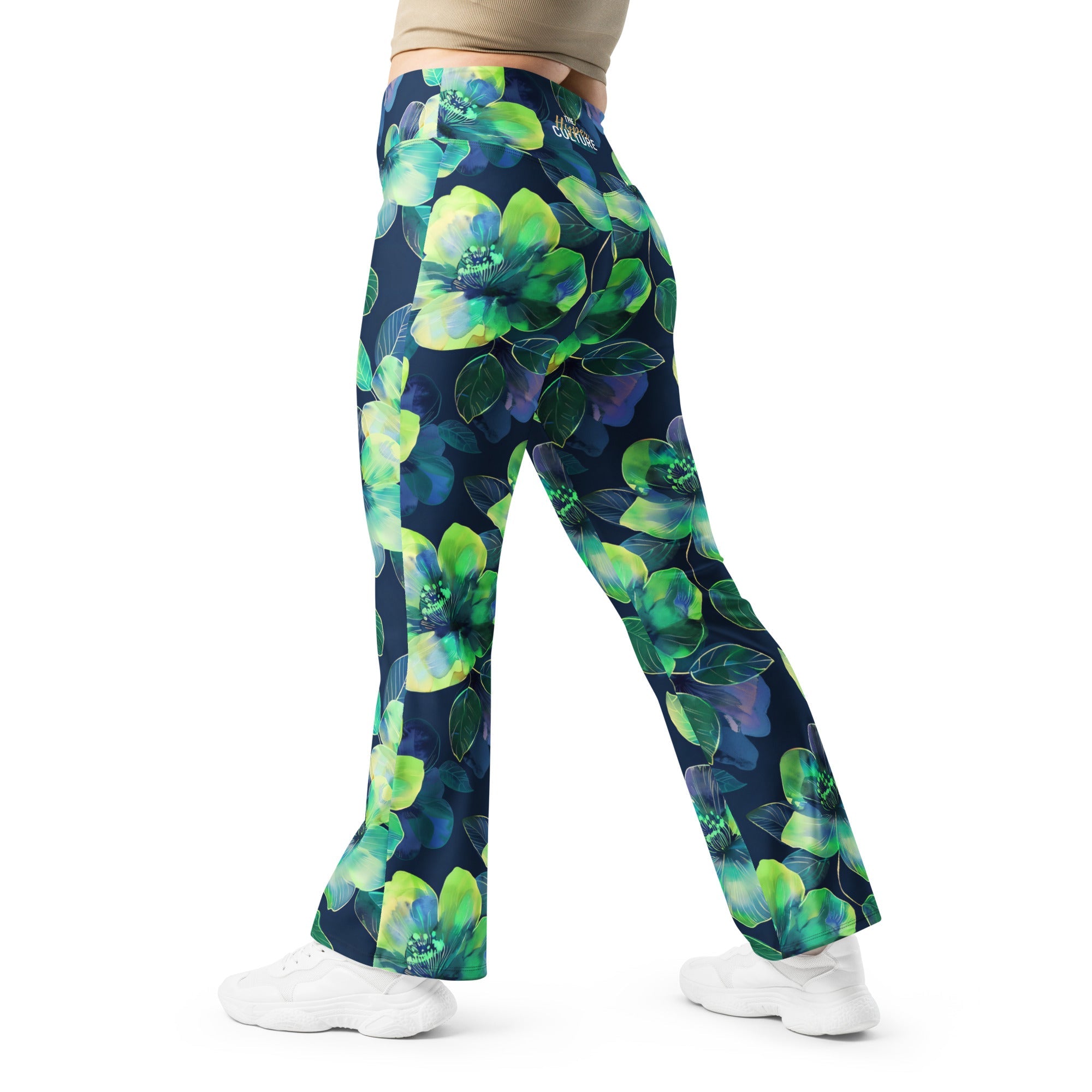 [Floral Bloom] Electric Flora Flare Leggings