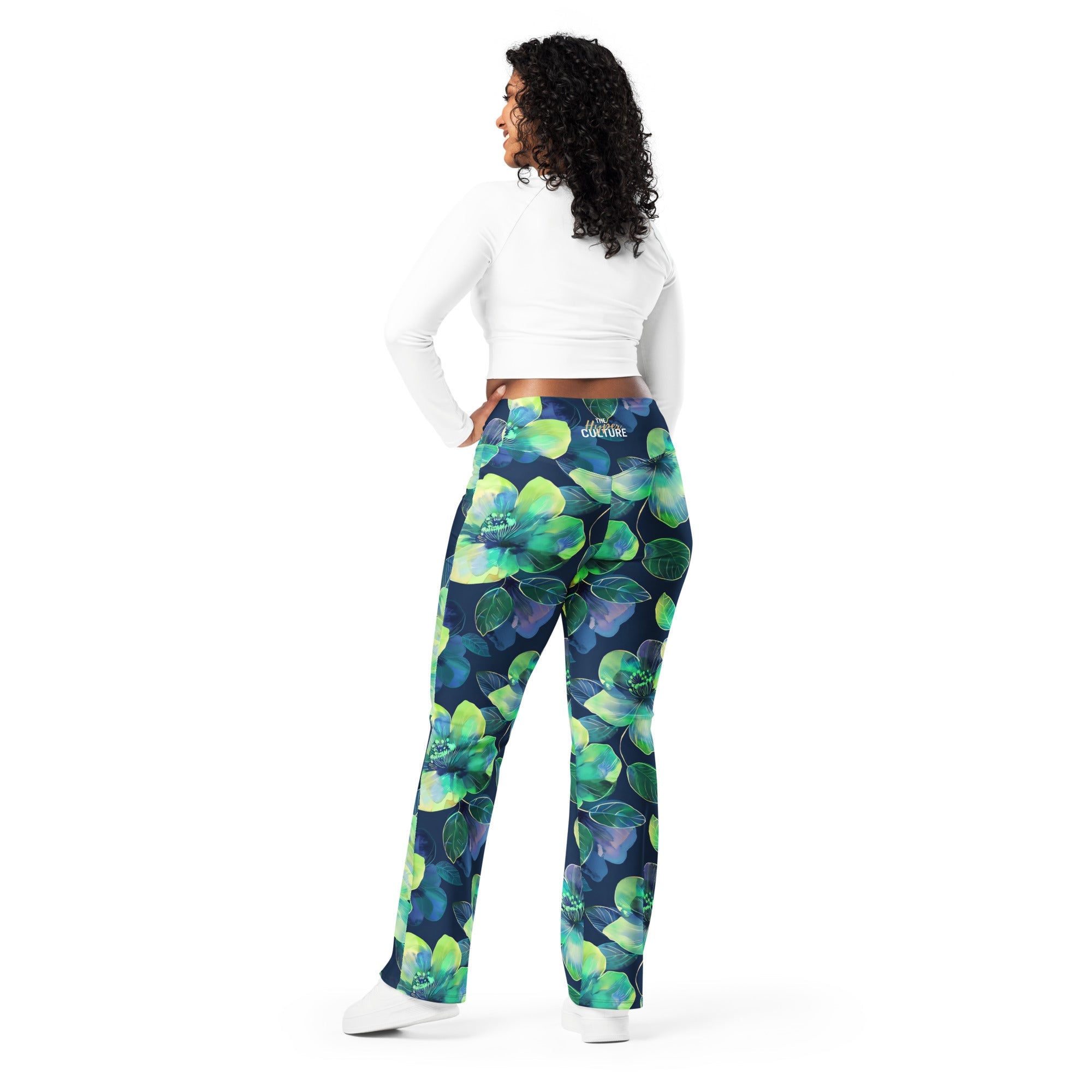 [Floral Bloom] Electric Flora Flare Leggings