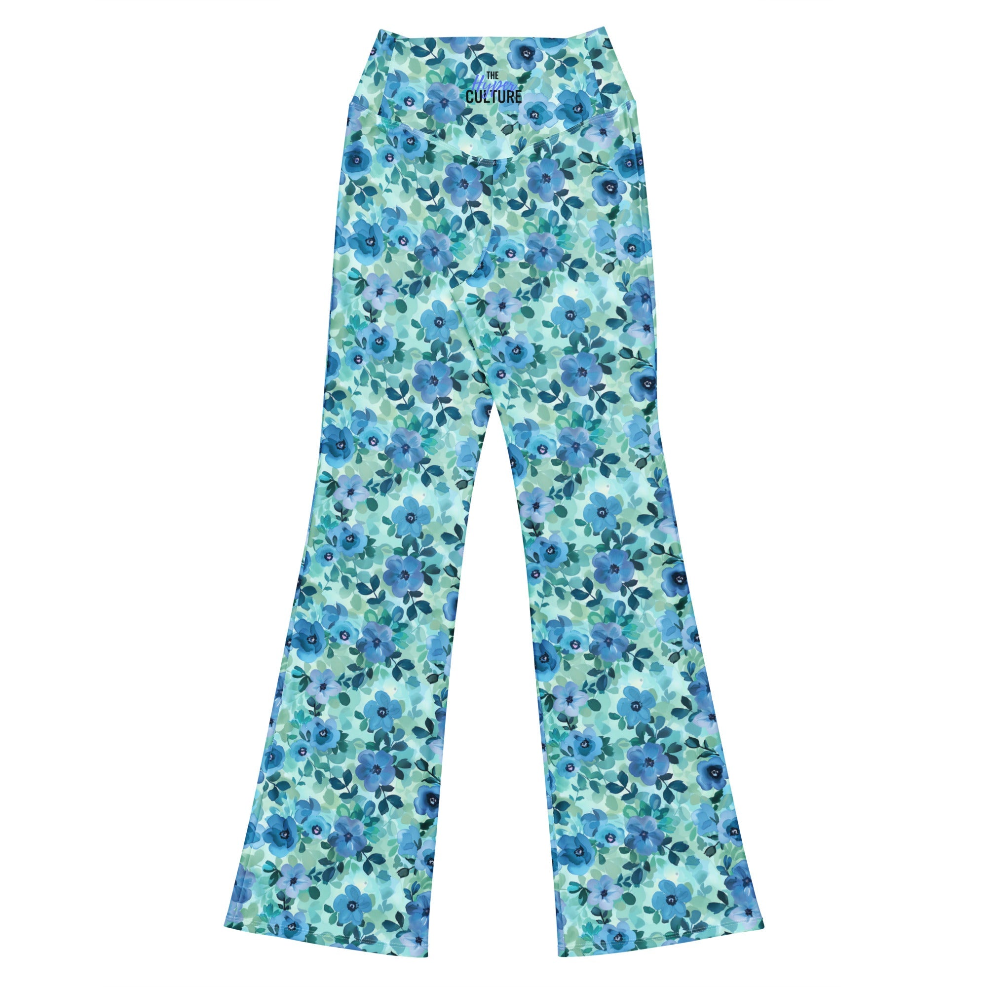 [Floral Bloom] Azure Meadow Flare leggings