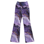 [Luxe Chic] Amethyst Gleam Flare Leggings