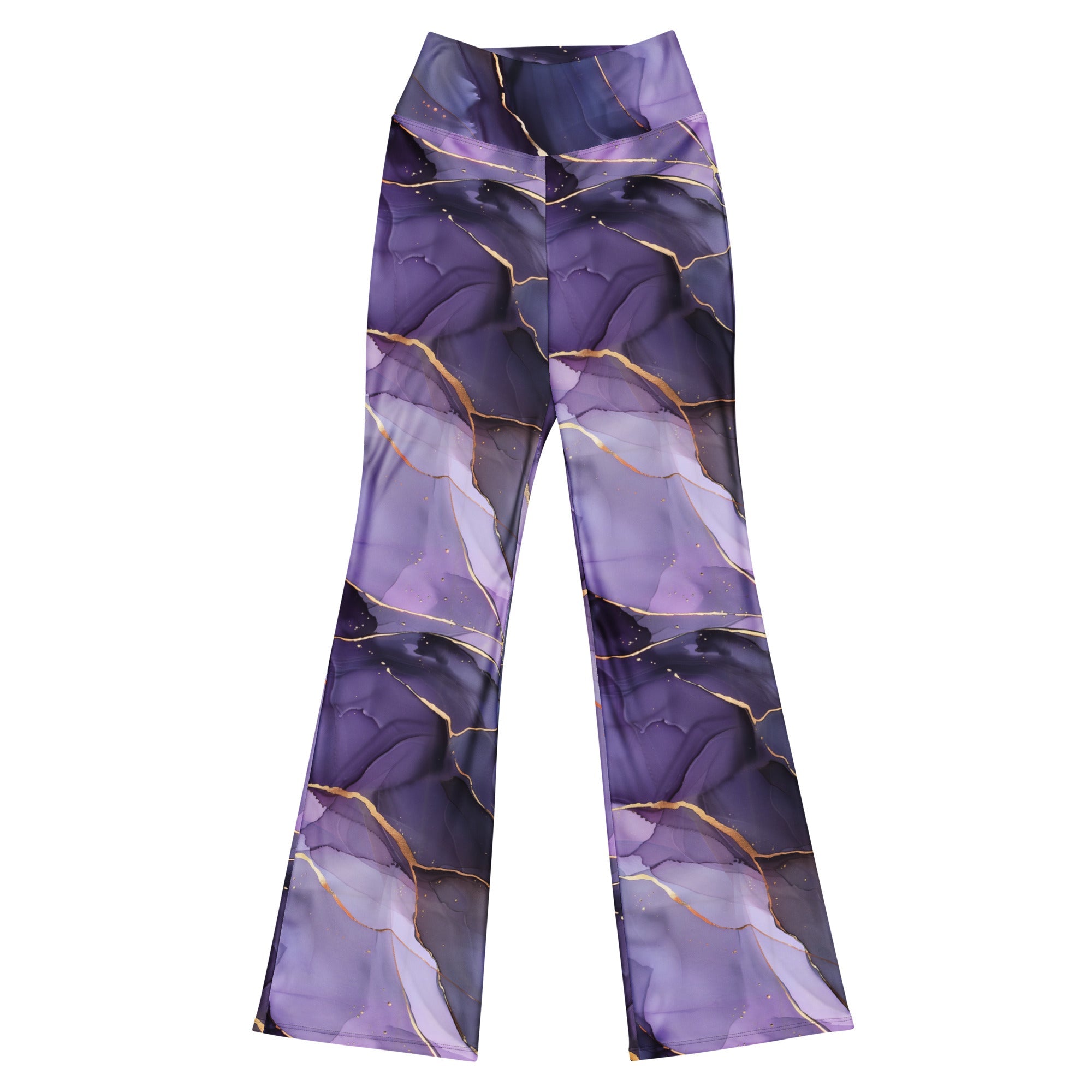 [Luxe Chic] Amethyst Gleam Flare Leggings