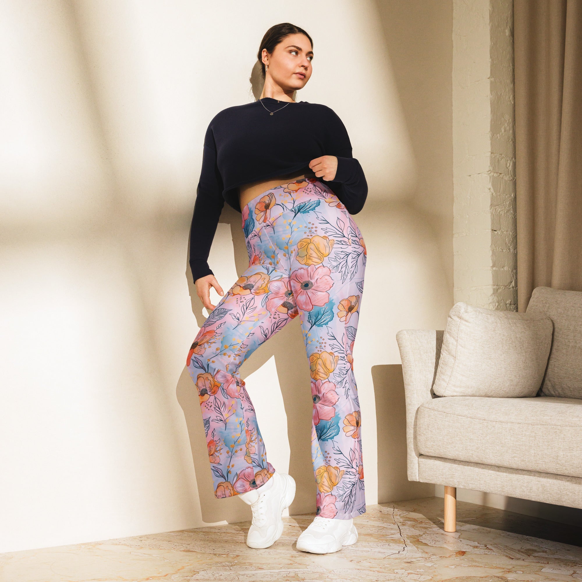 [Floral Bloom] Spring Serenade Flare Leggings