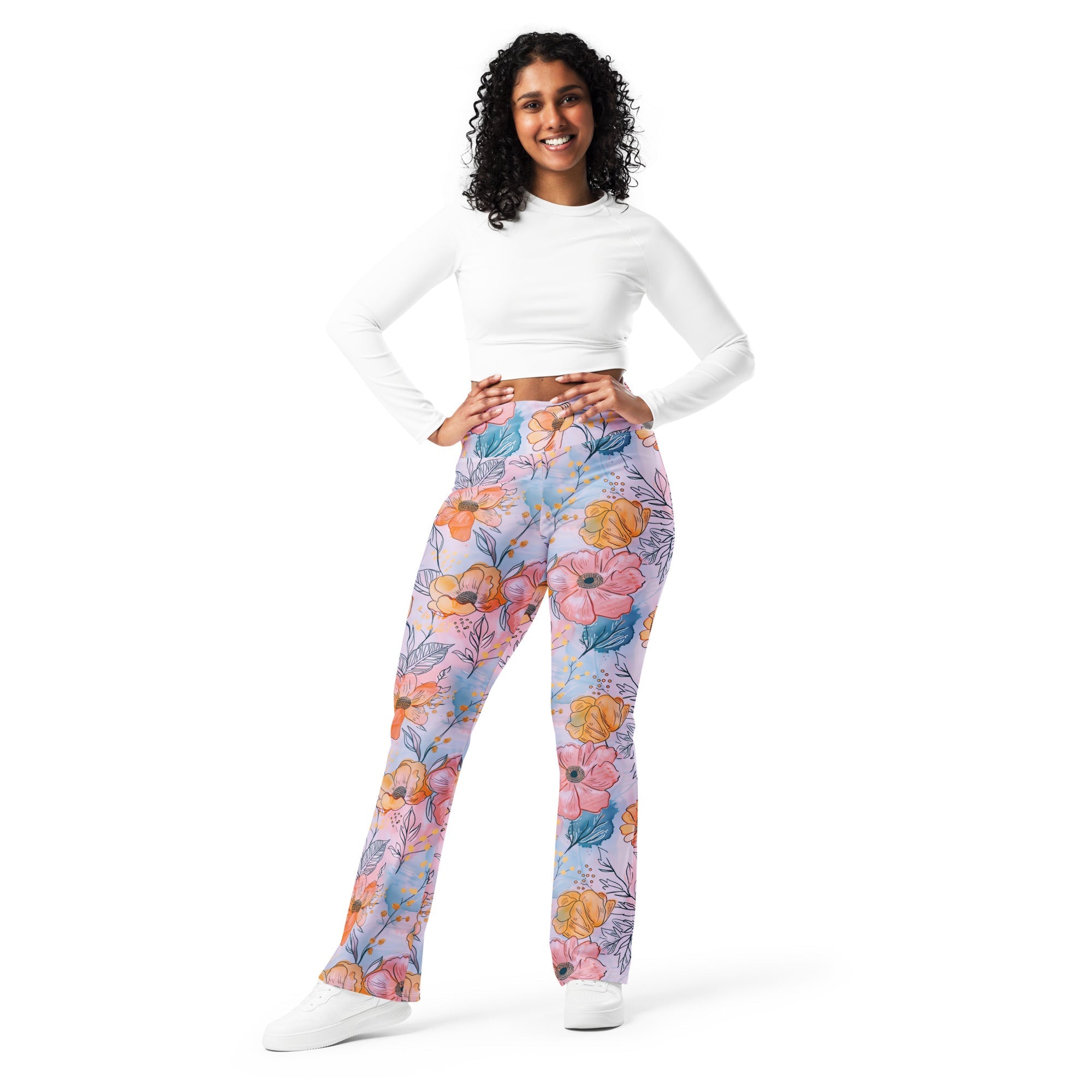 [Floral Bloom] Spring Serenade Flare Leggings