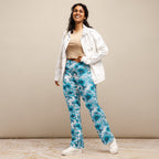 [Floral Bloom] Blue Mystique Flare leggings
