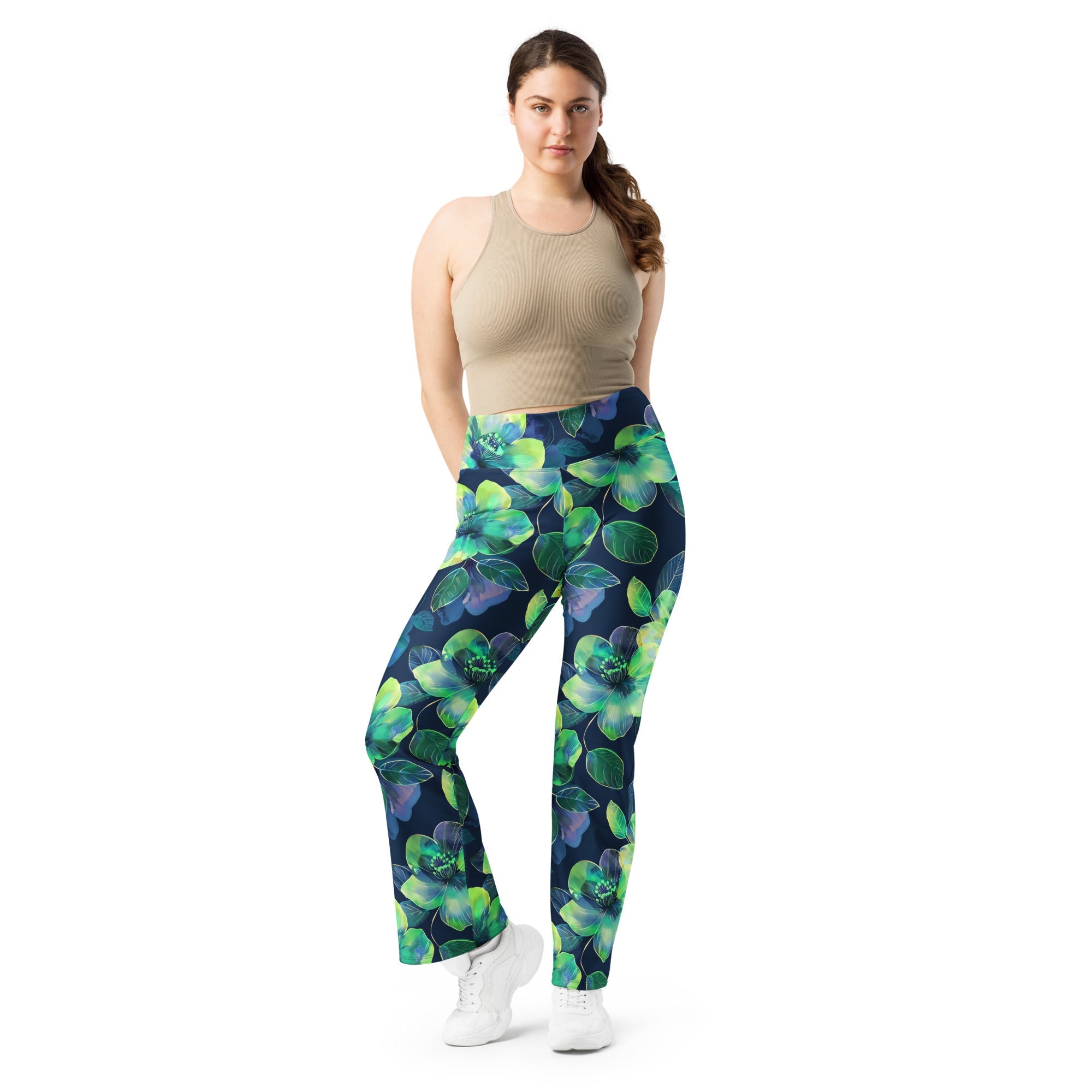 [Floral Bloom] Electric Flora Flare Leggings