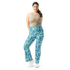 [Floral Bloom] Azure Meadow Flare leggings
