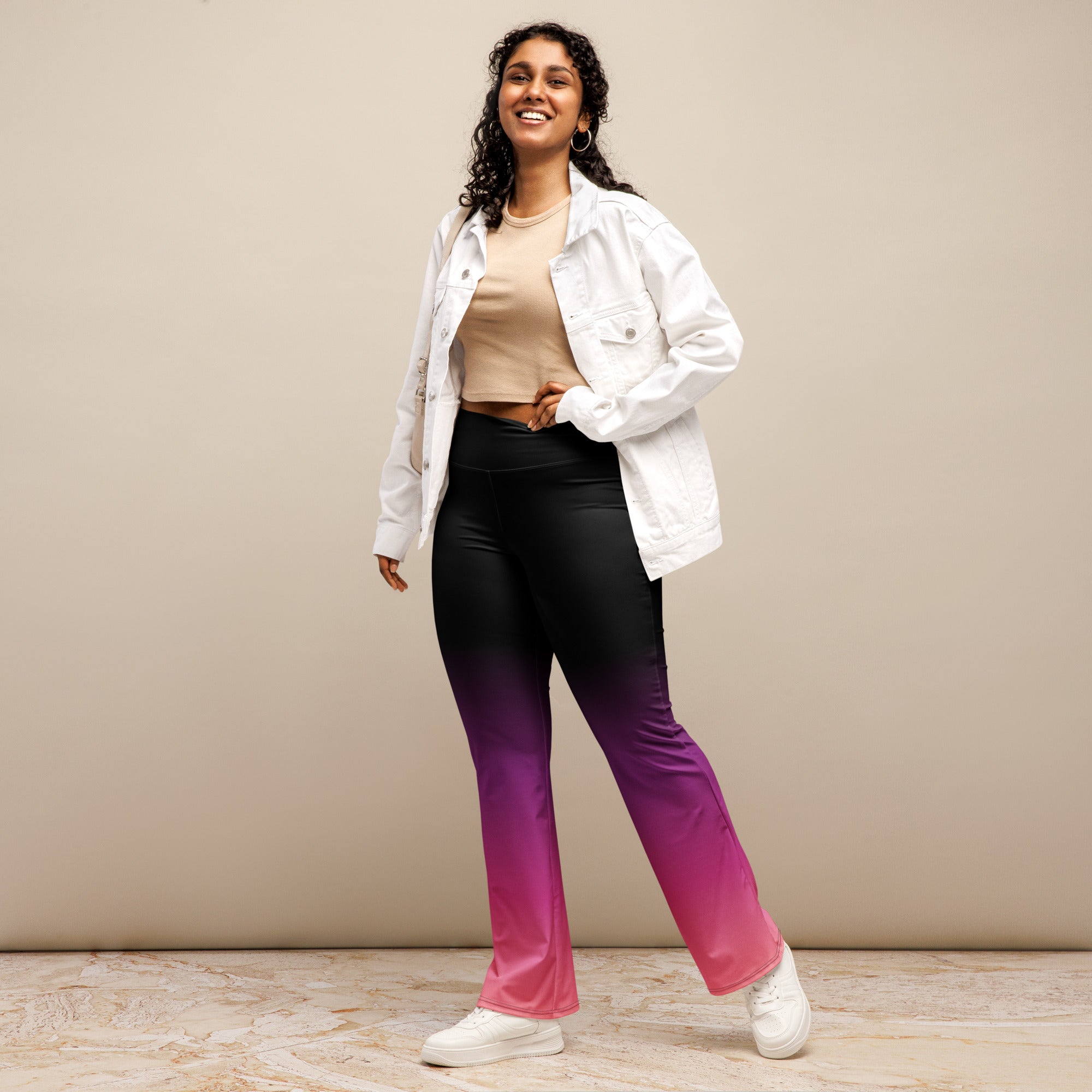 [THC Basics] Pink Eclipse Flare Leggings