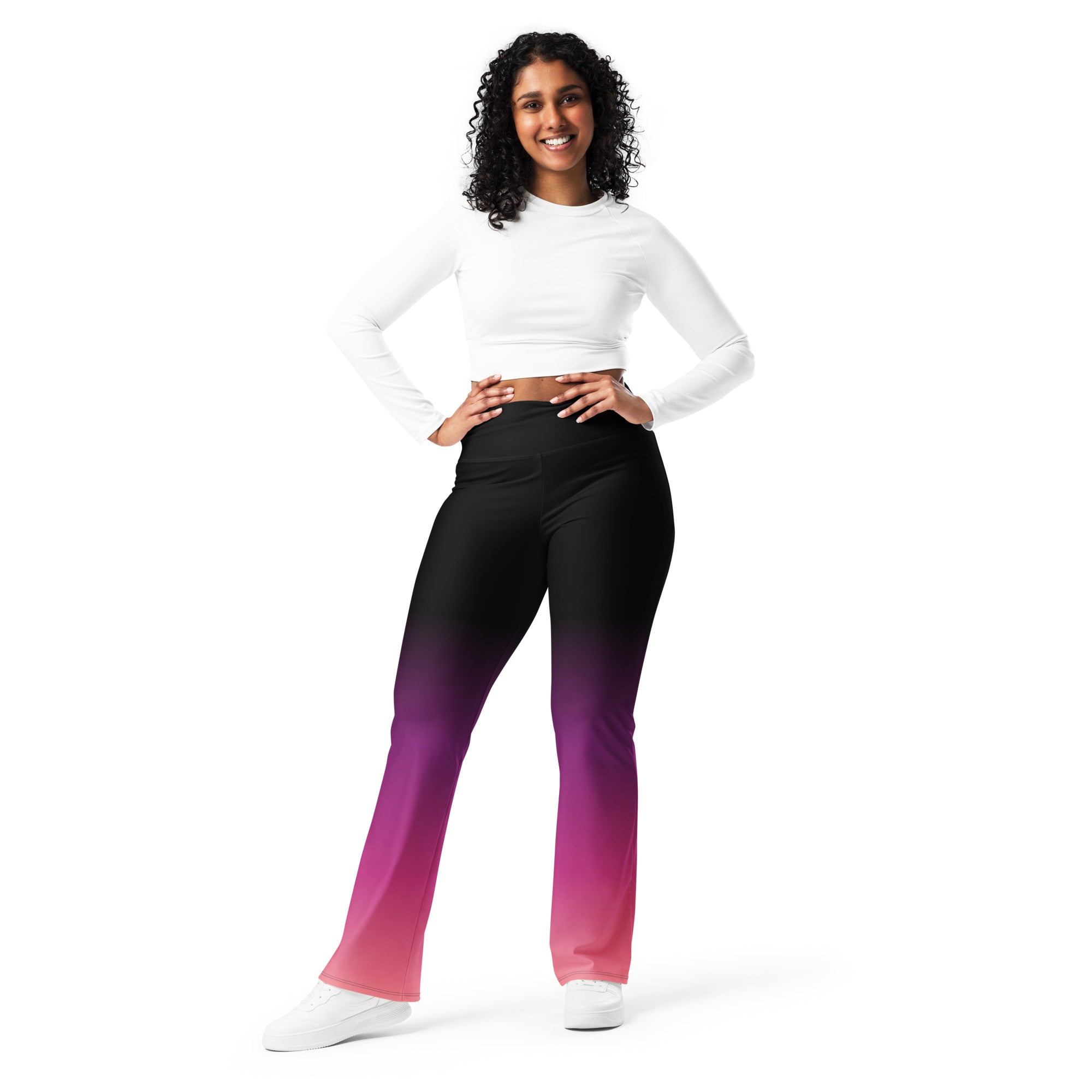 [THC Basics] Pink Eclipse Flare Leggings
