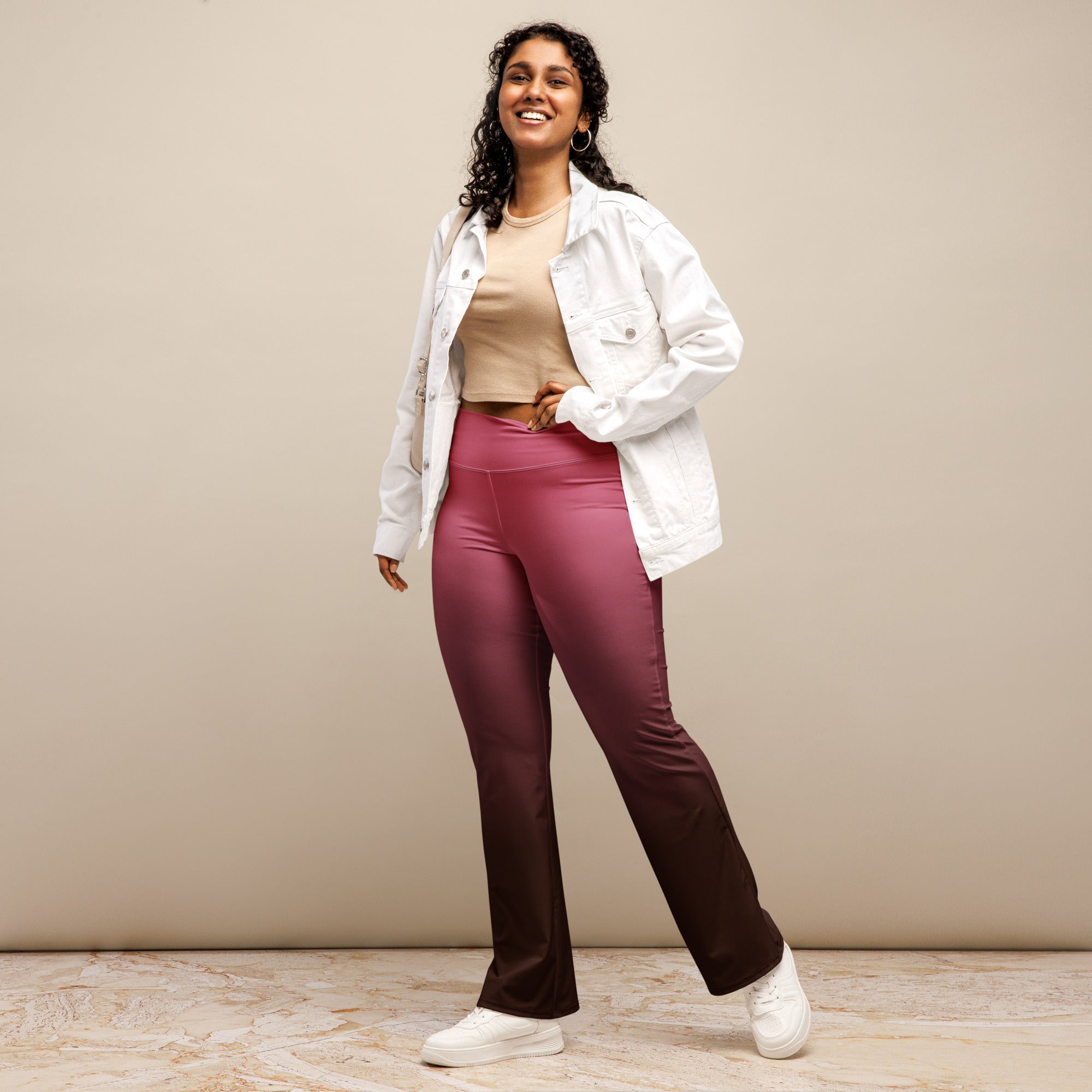[THC Basics] Blush Latte Flare Leggings
