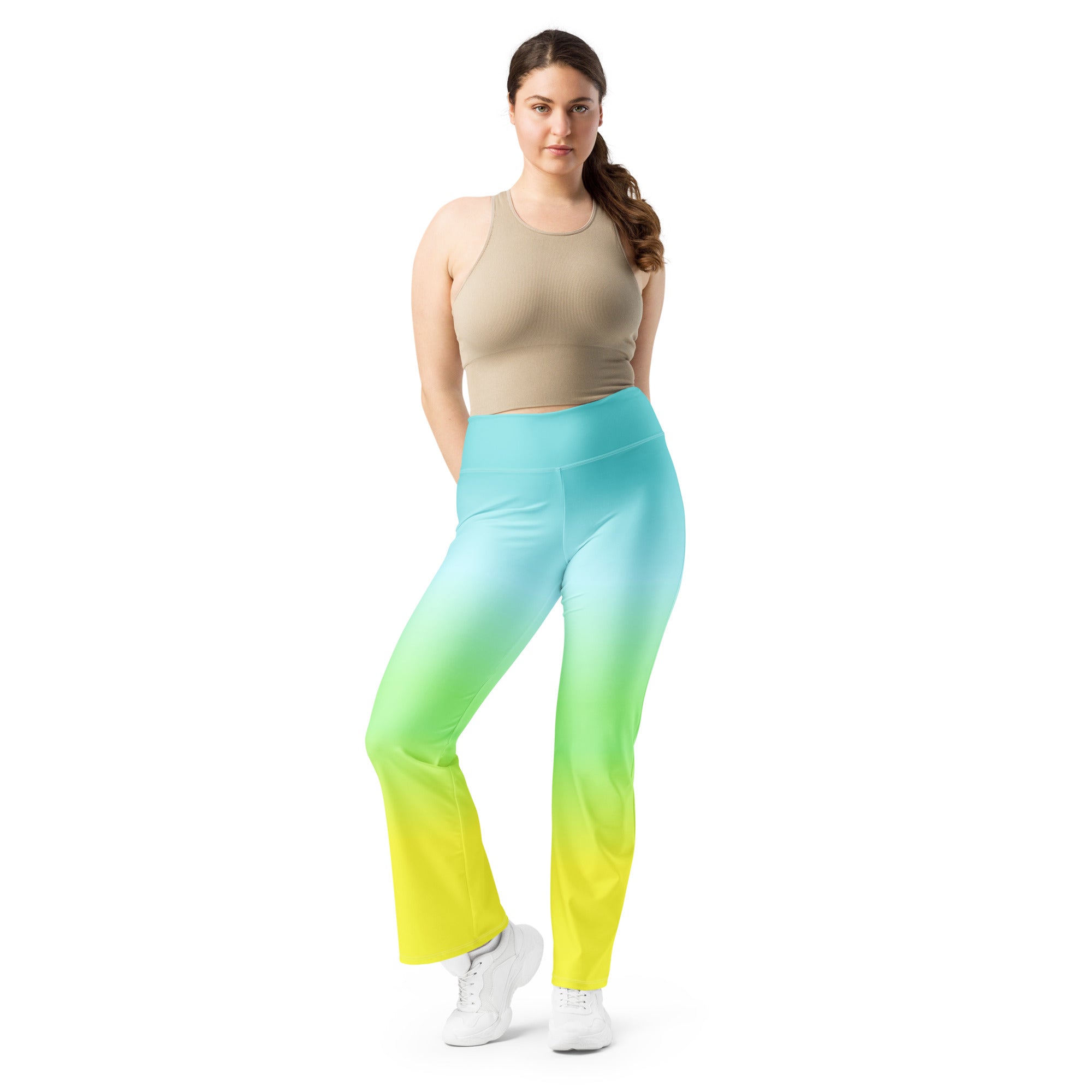[THC Basics] Tropical Wave Flare Leggings