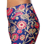 [Floral Bloom] Ruby Heritage Flare leggings