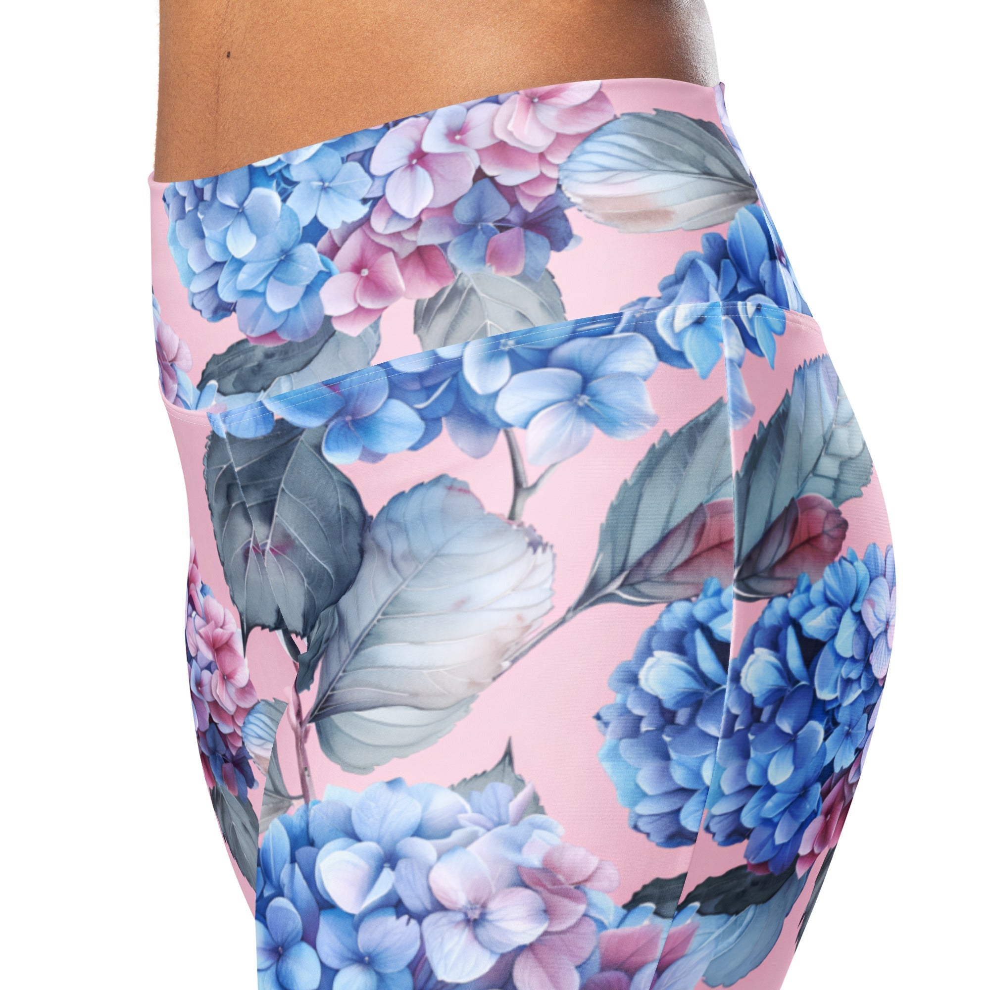 [Floral Bloom] Blushing Hydrangea Flare Leggings