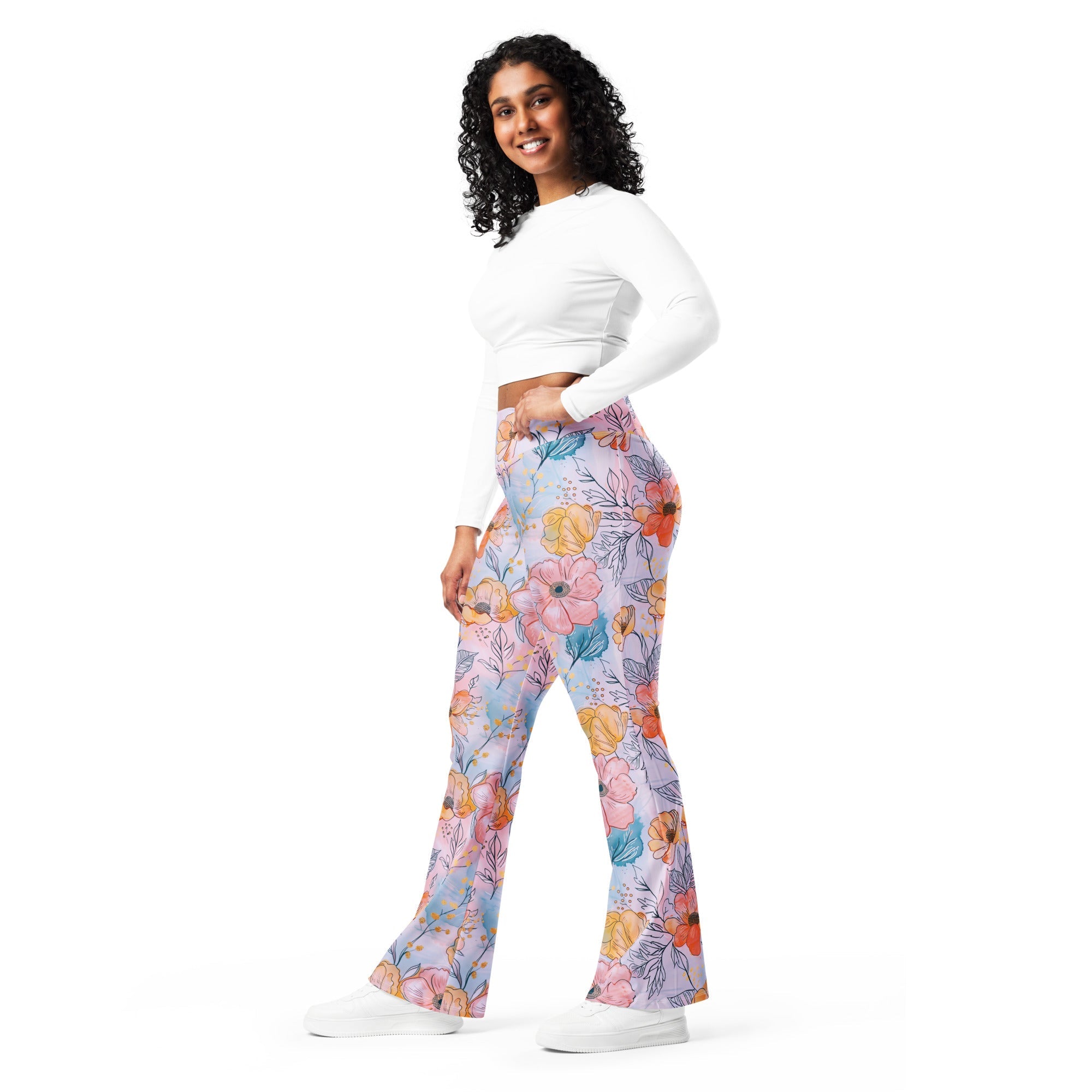 [Floral Bloom] Spring Serenade Flare Leggings