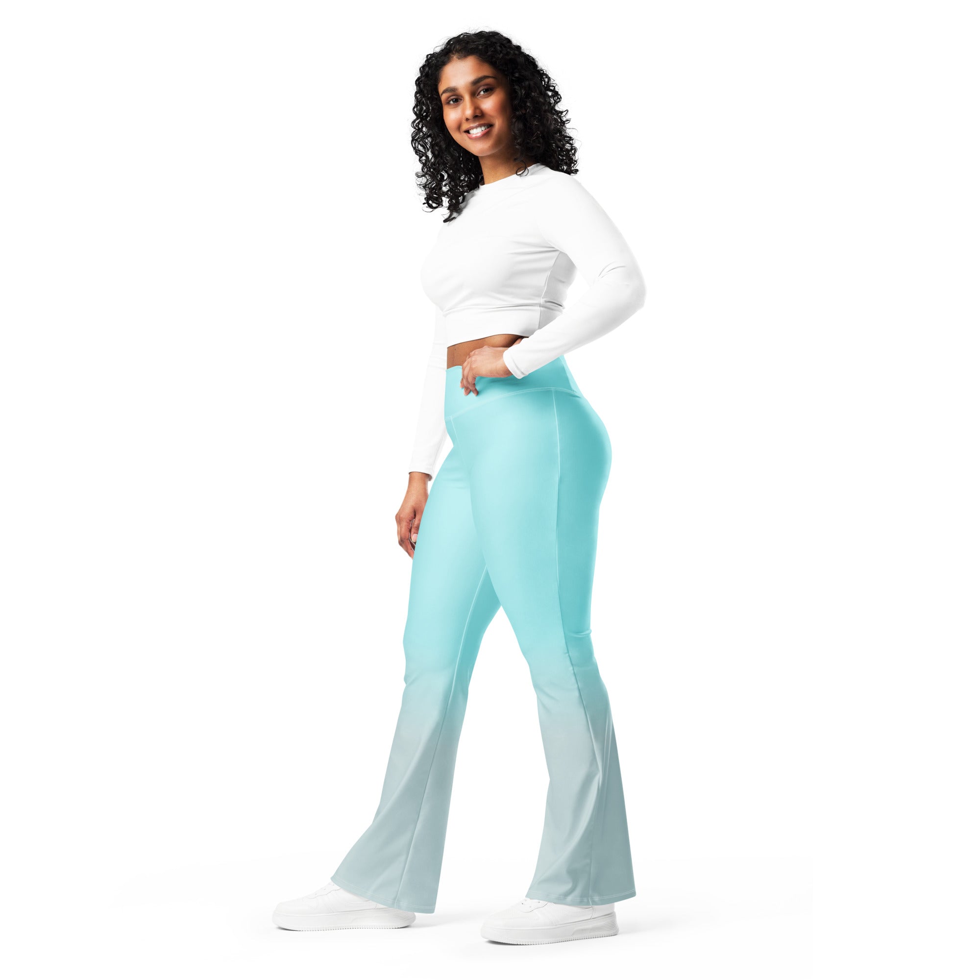 [THC Basics] Frosted Cyan Flare Leggings