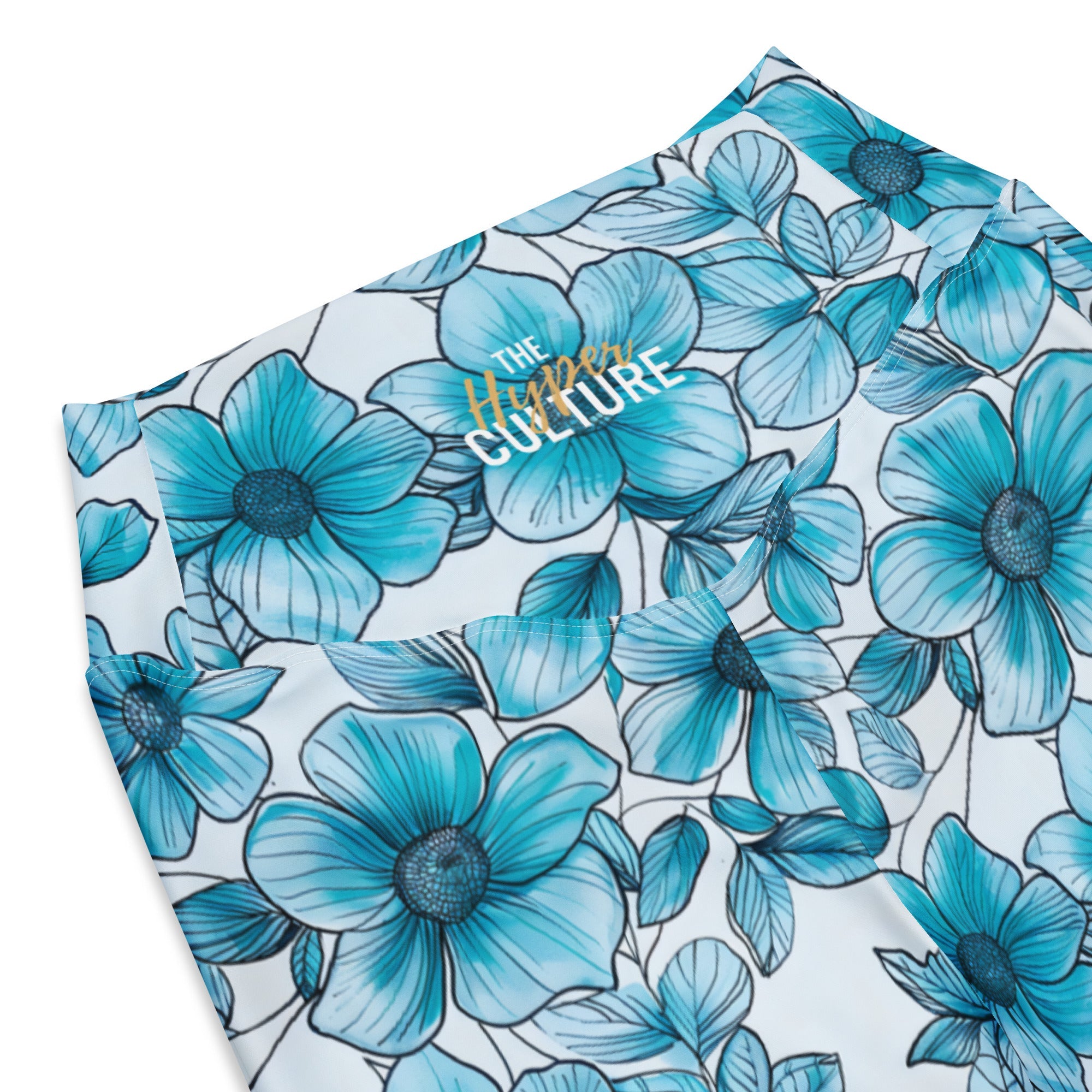 [Floral Bloom] Blue Mystique Flare leggings