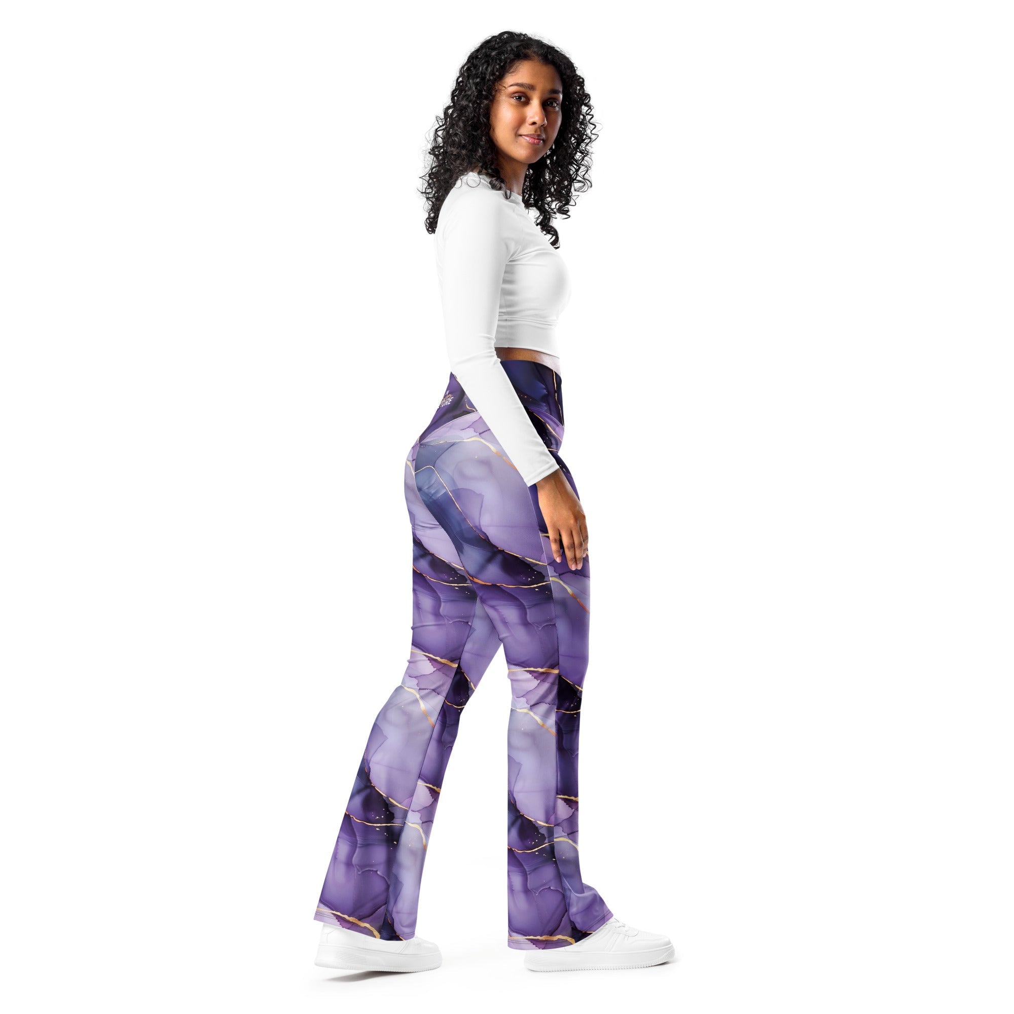 [Luxe Chic] Amethyst Gleam Flare Leggings