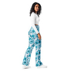 [Floral Bloom] Blue Mystique Flare leggings