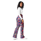 [Floral Bloom] Ruby Heritage Flare leggings