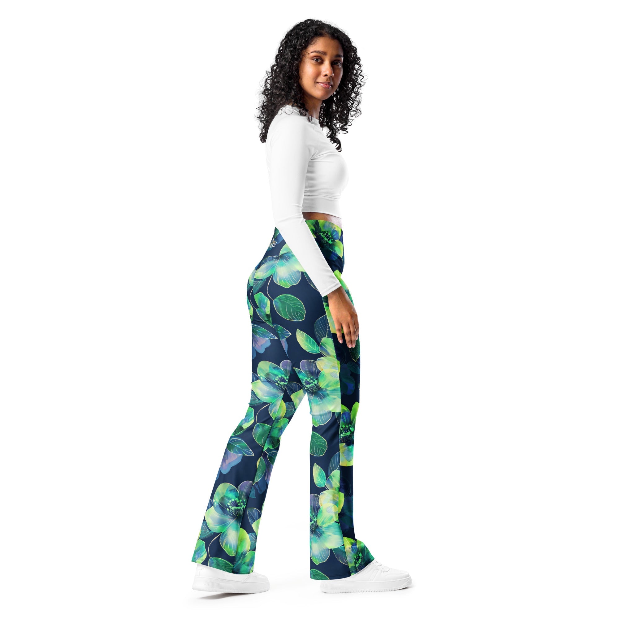 [Floral Bloom] Electric Flora Flare Leggings
