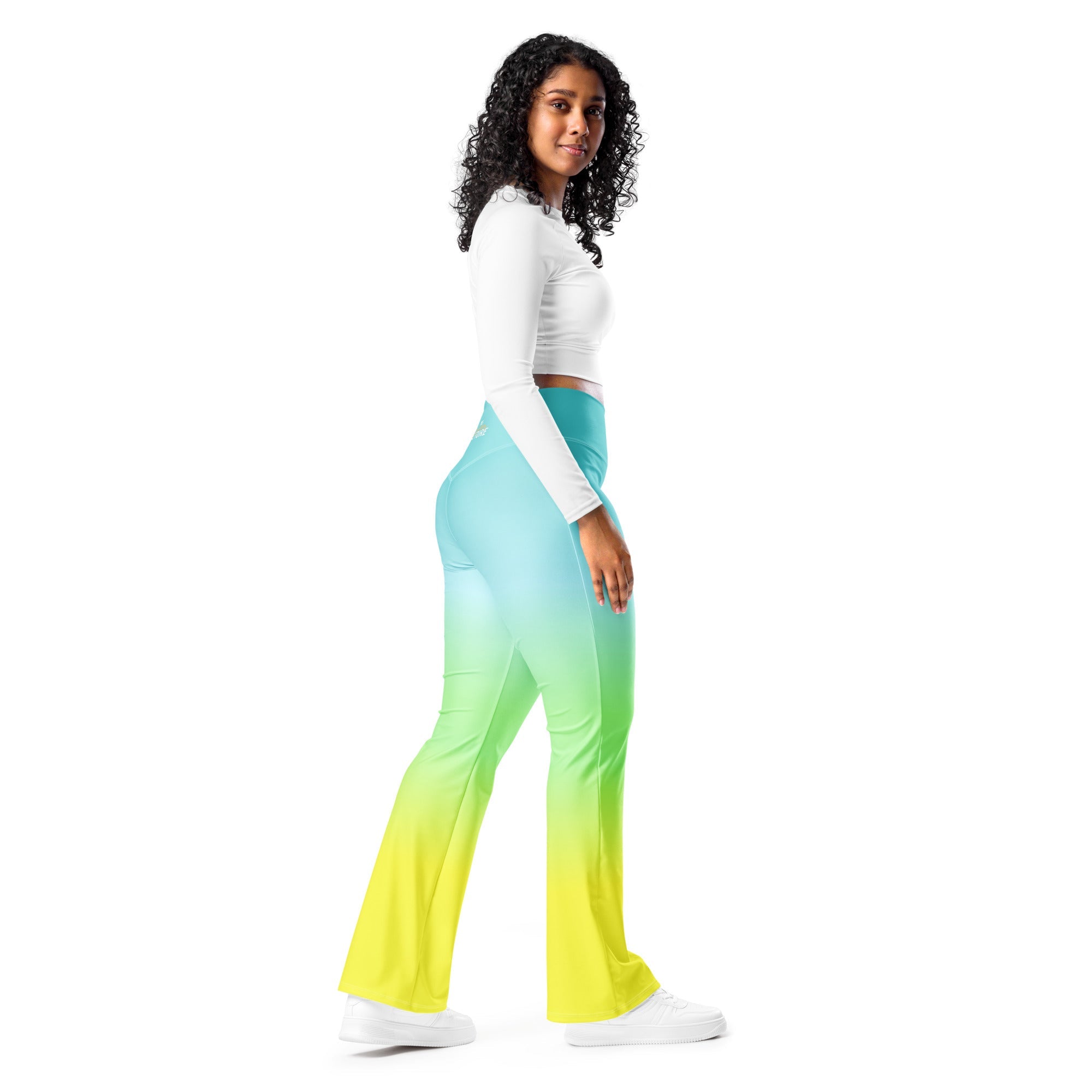 [THC Basics] Tropical Wave Flare Leggings
