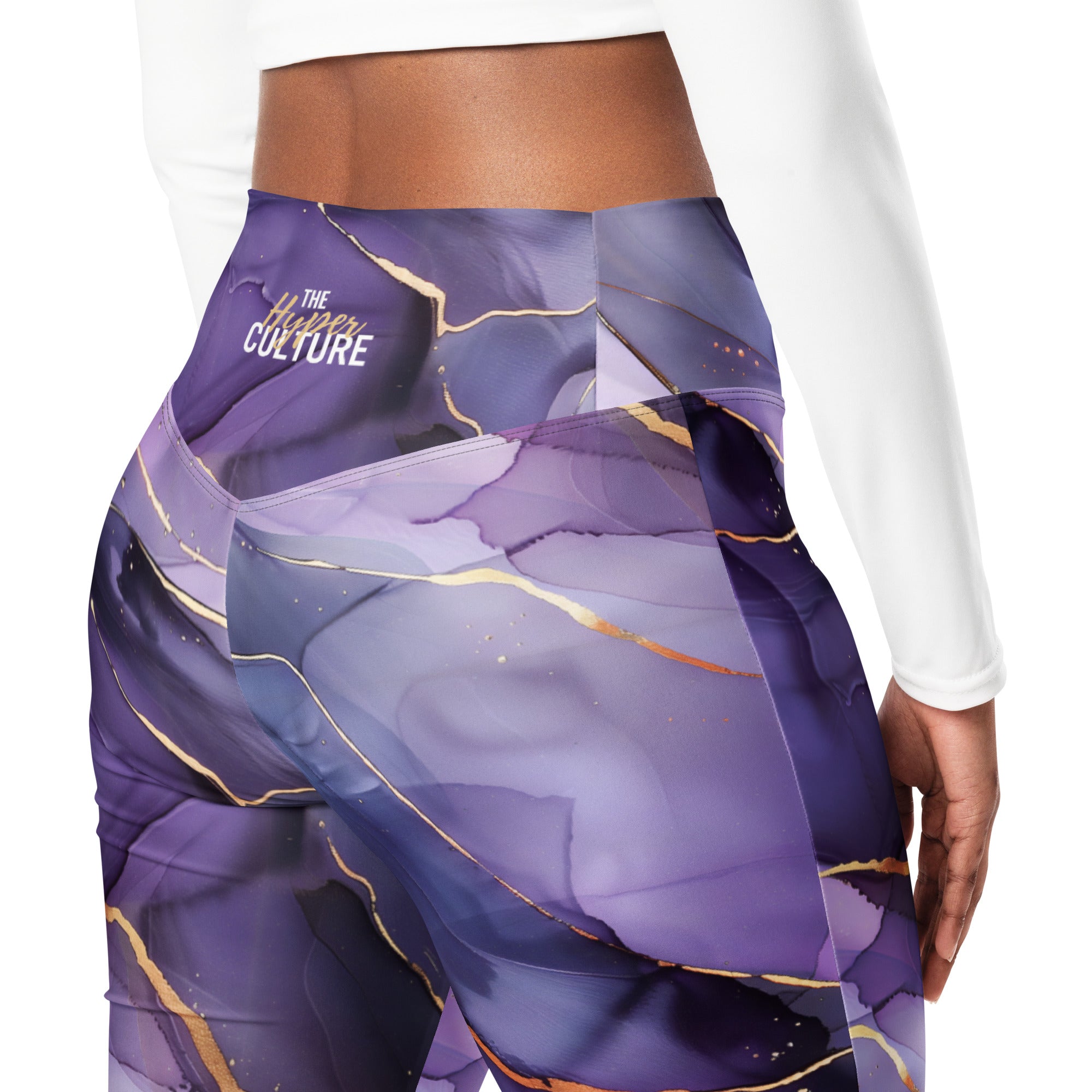 [Luxe Chic] Amethyst Gleam Flare Leggings
