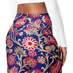 [Floral Bloom] Ruby Heritage Flare leggings