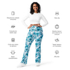[Floral Bloom] Blue Mystique Flare leggings
