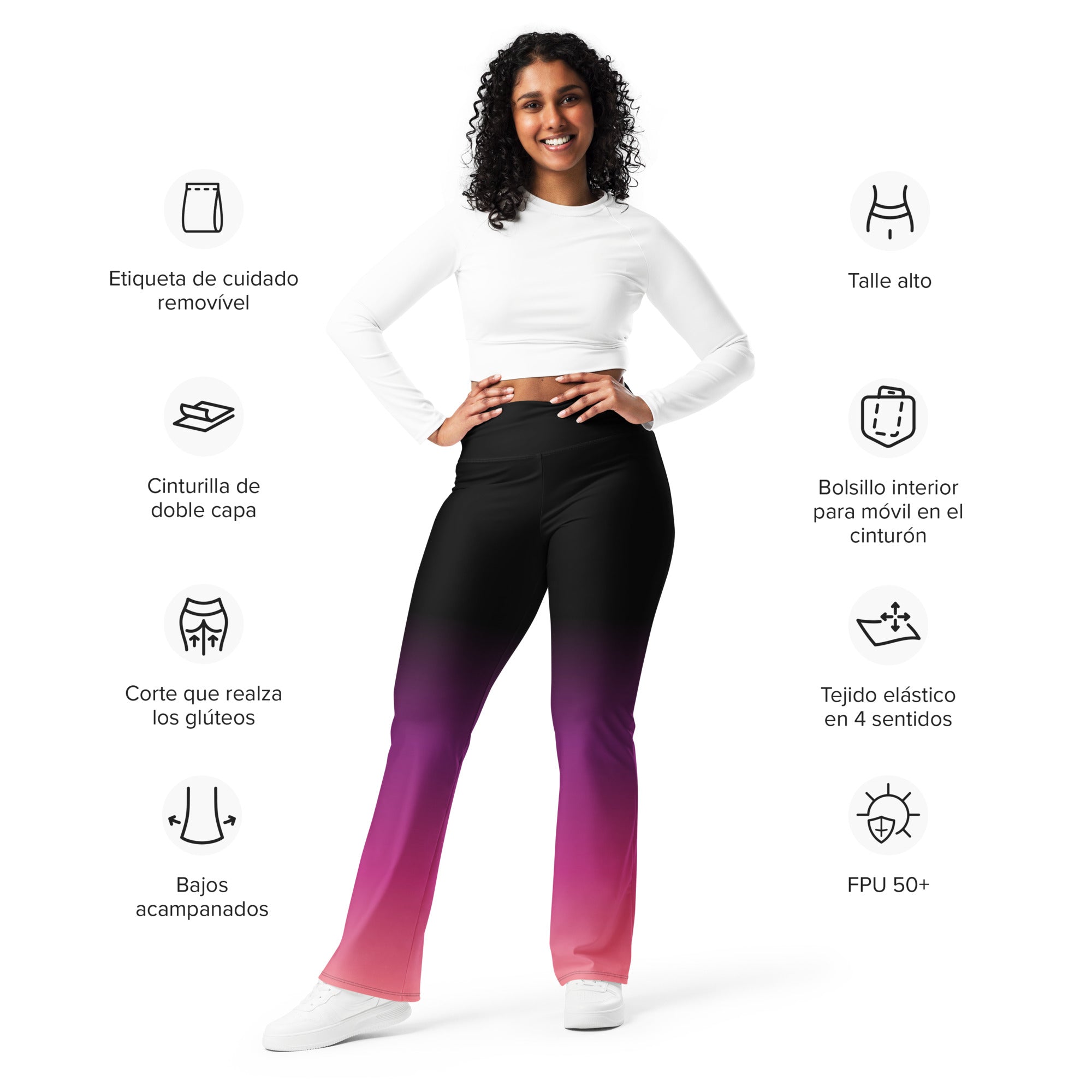 [THC Basics] Pink Eclipse Flare Leggings
