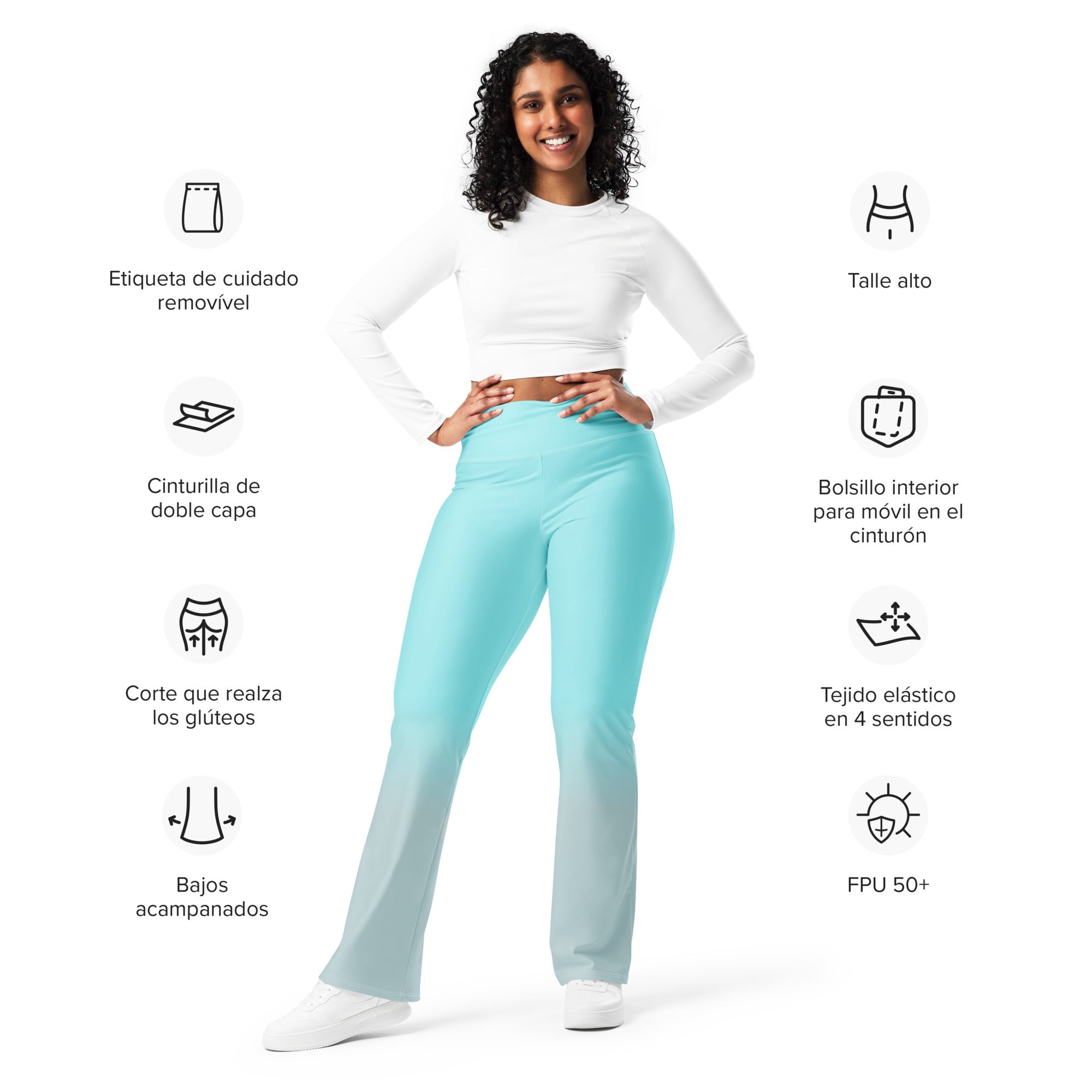 [THC Basics] Frosted Cyan Flare Leggings