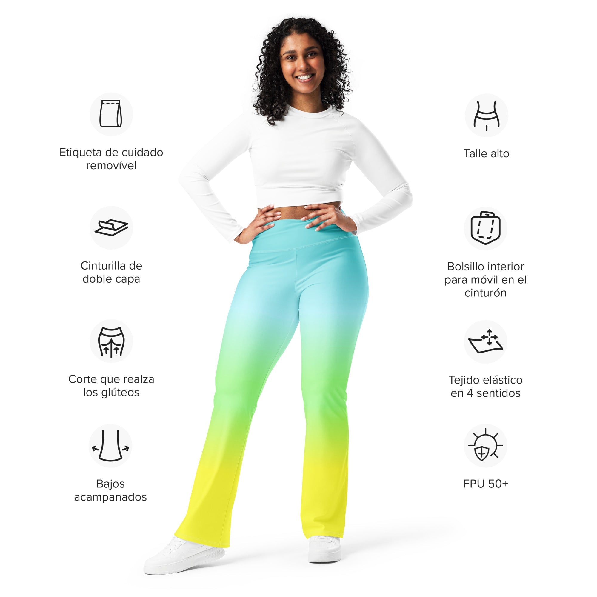 [THC Basics] Tropical Wave Flare Leggings