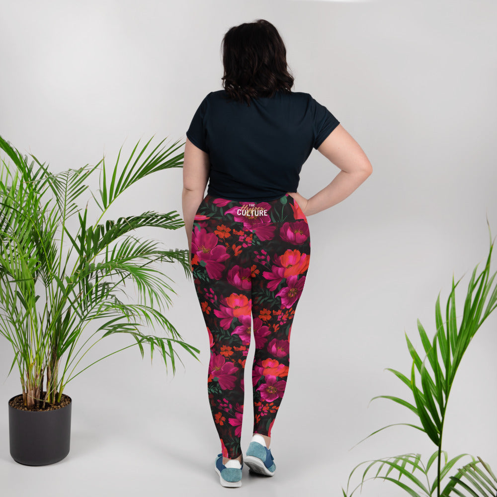 [Floral Bloom] Night Flora Yoga Plus Size Leggings