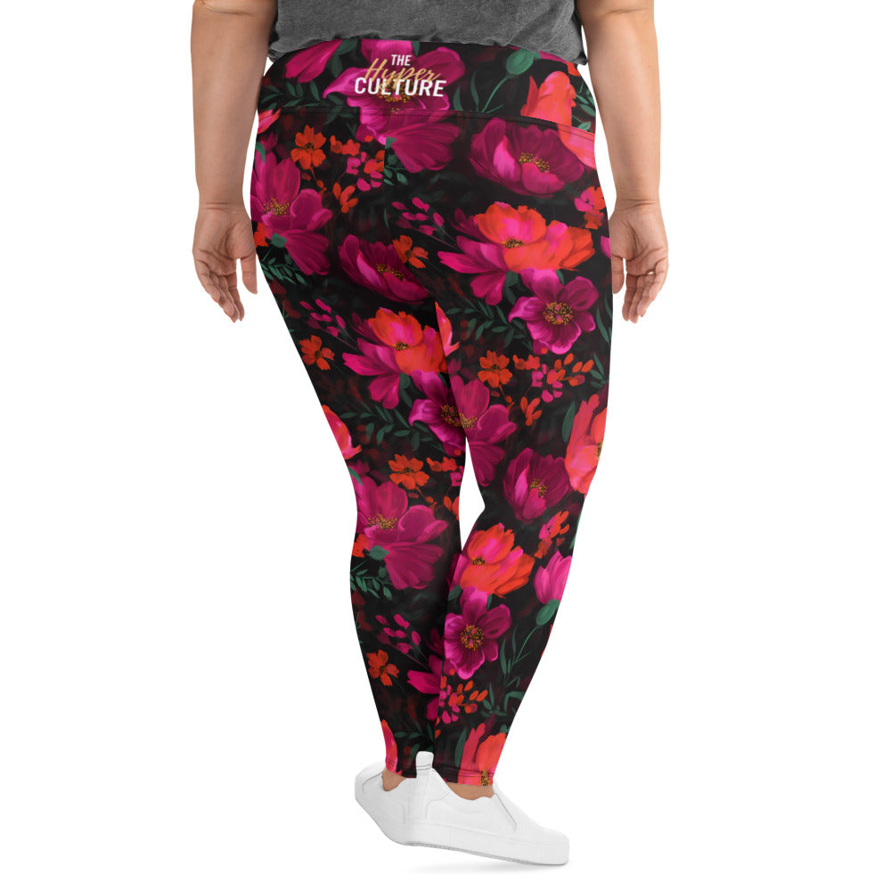 [Floral Bloom] Night Flora Yoga Plus Size Leggings