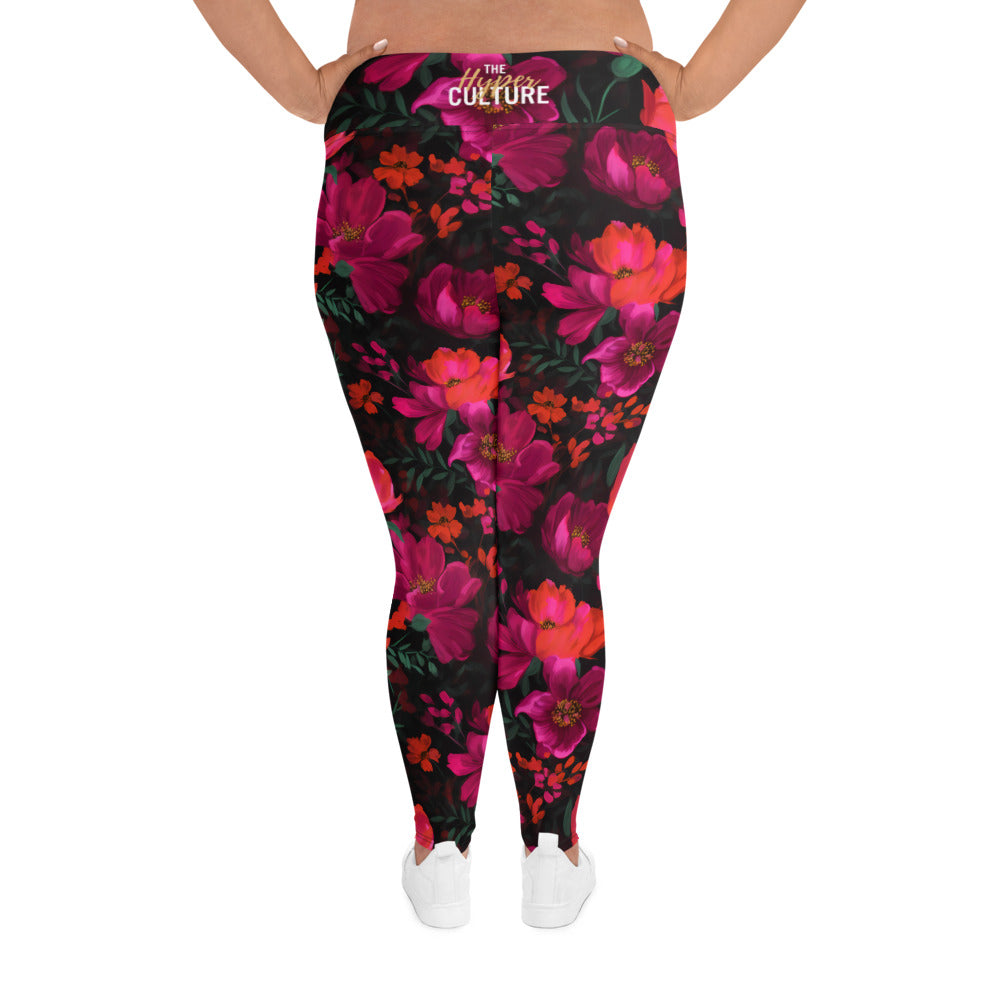 [Floral Bloom] Night Flora Yoga Plus Size Leggings