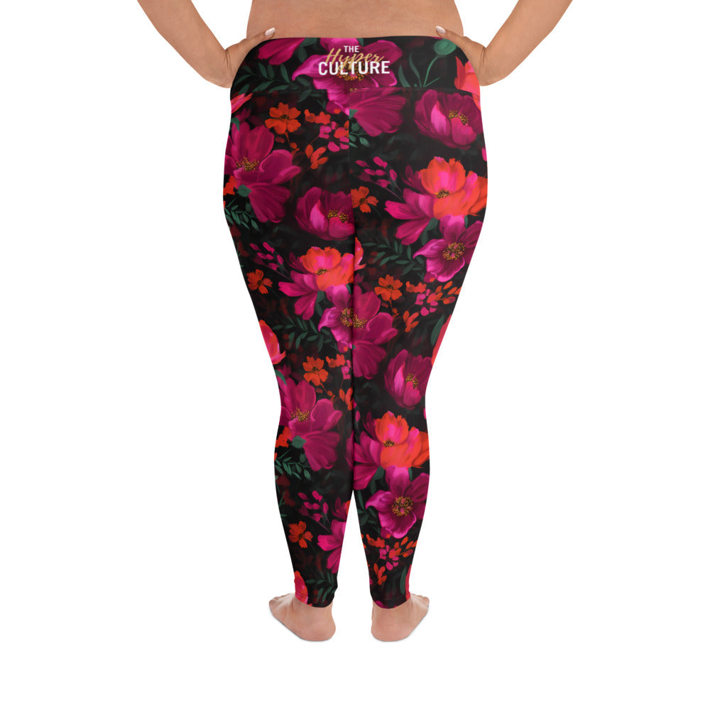 [Floral Bloom] Night Flora Yoga Plus Size Leggings
