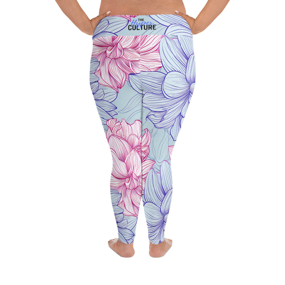 [Floral Bloom] Dahlia Gloom Plus Size Leggings