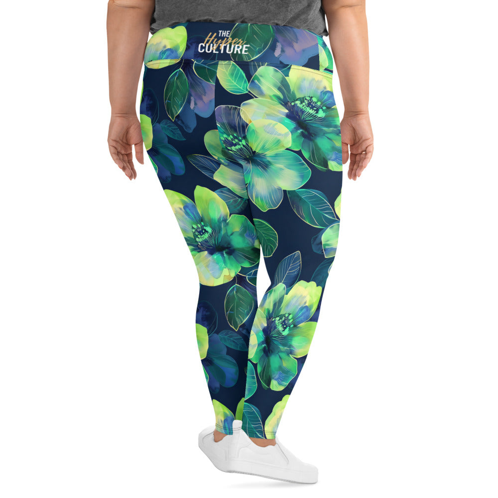 [Floral Bloom] Electric Flora Plus Size Leggings