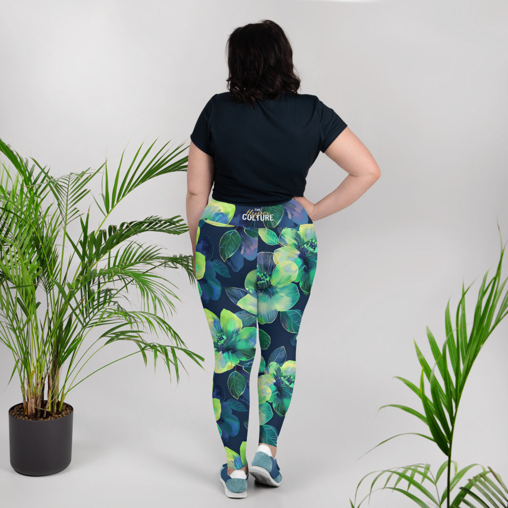 [Floral Bloom] Electric Flora Plus Size Leggings